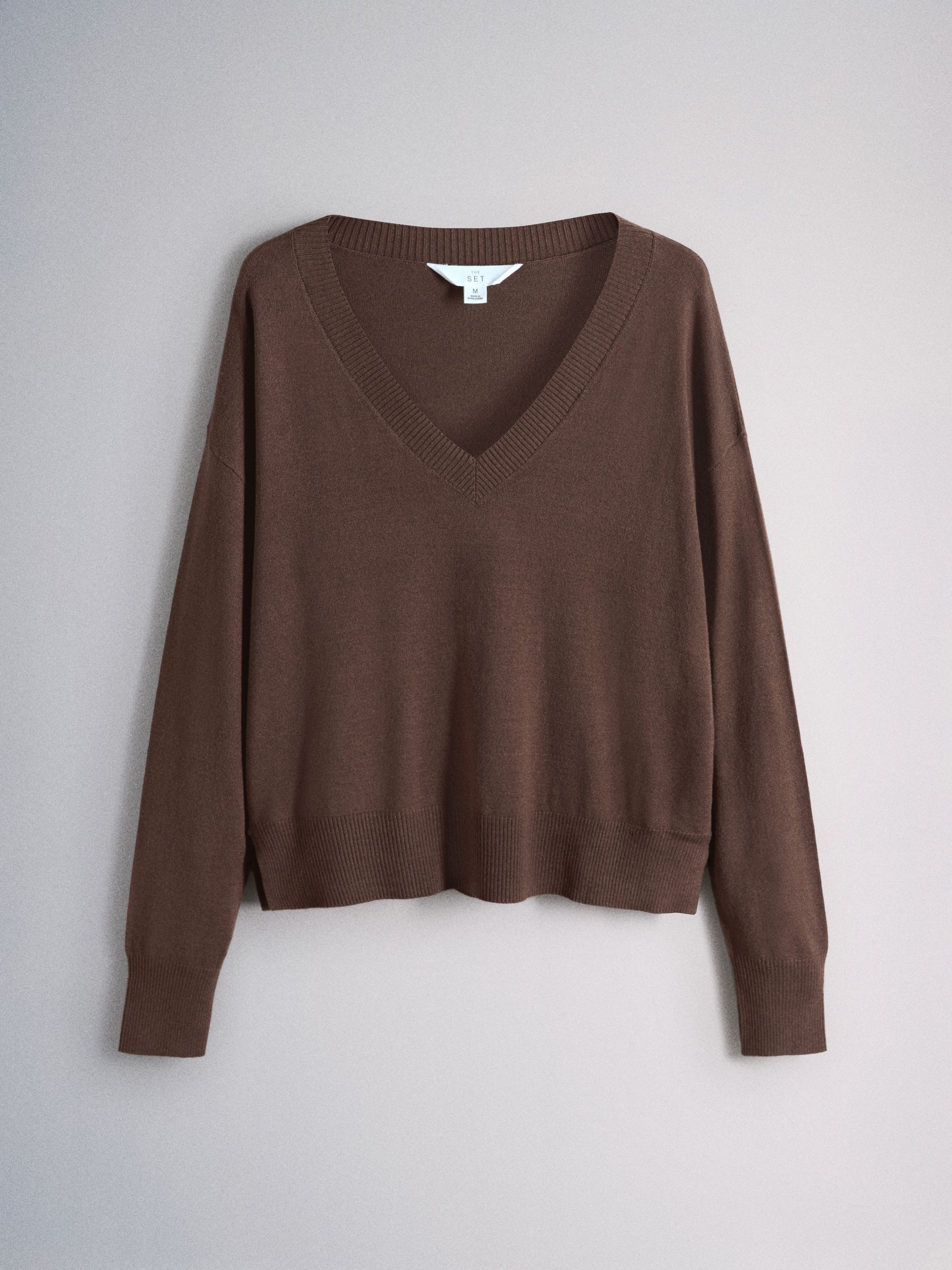 4 Pack Fine Knit V-Neck Jumpers Brown/Red/Pink 4 Pack - Image 4 of 6