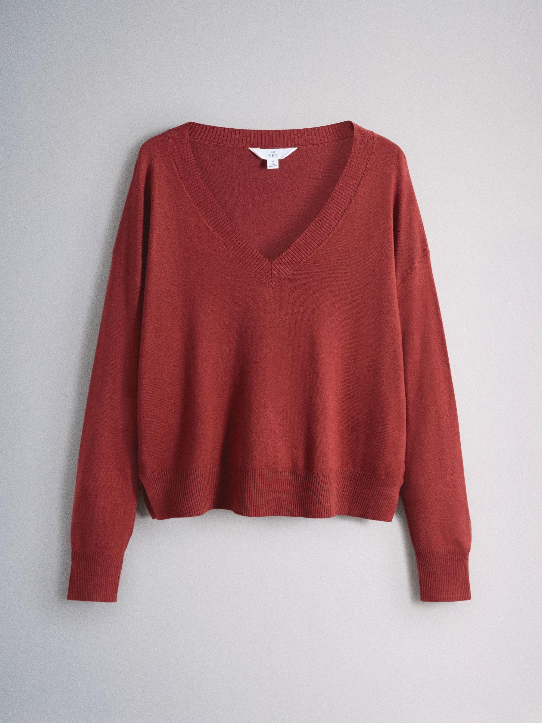 4 Pack Fine Knit V-Neck Jumpers Brown/Red/Pink 4 Pack - Image 5 of 6