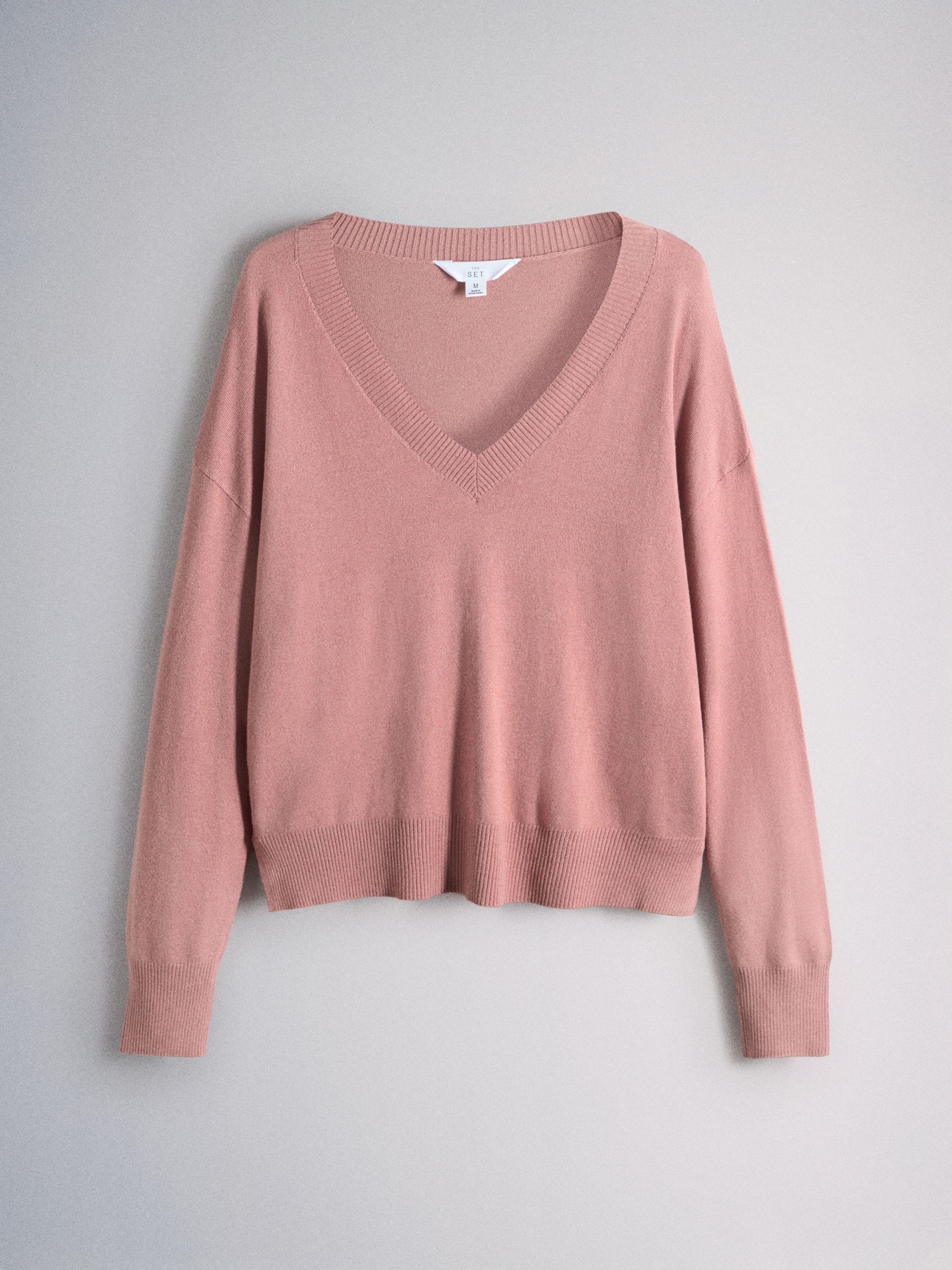 4 Pack Fine Knit V-Neck Jumpers Brown/Red/Pink 4 Pack - Image 6 of 6