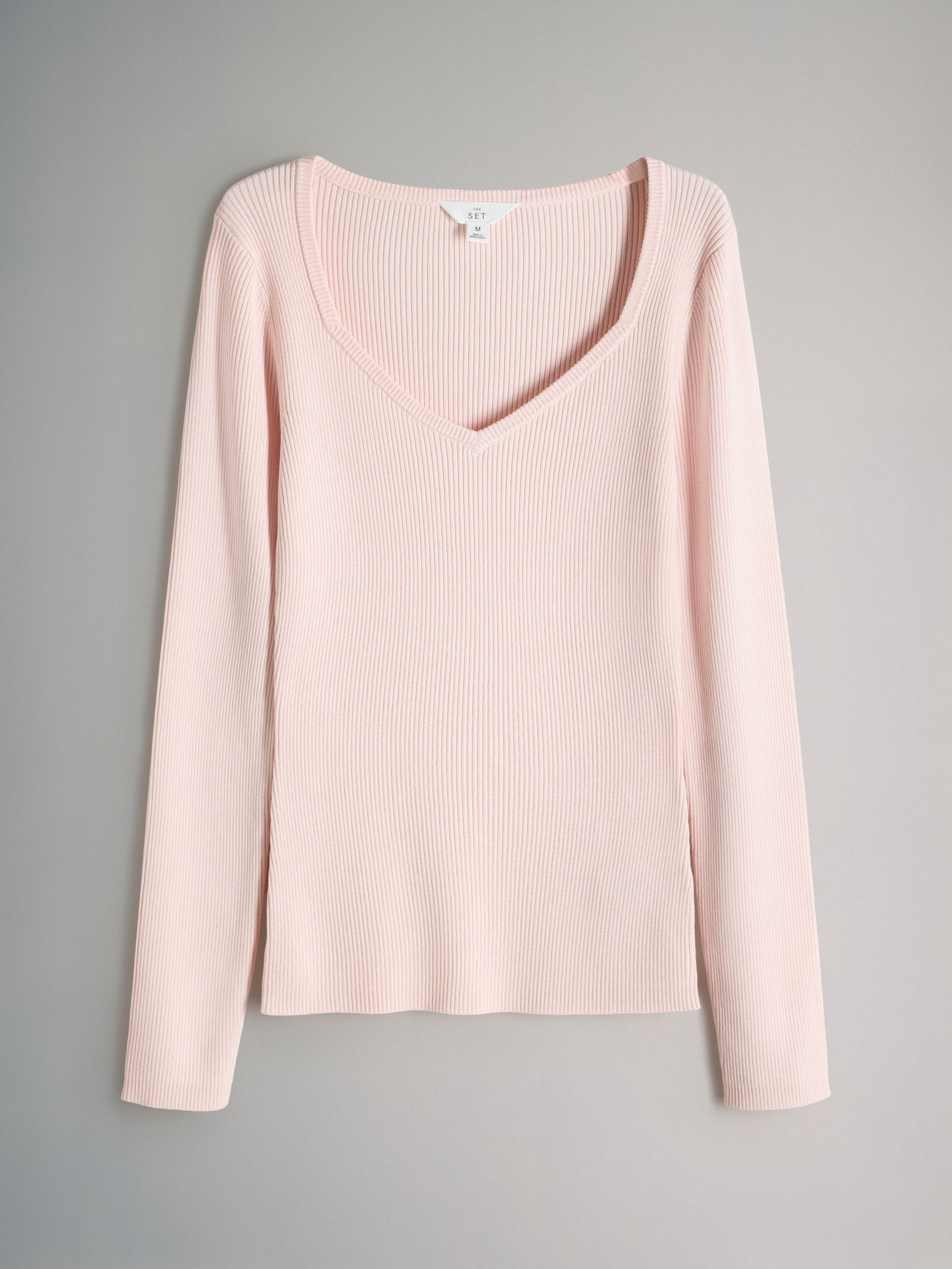 3 Pack Knitted Sweatheart Long Sleeve Tops Pink/Chocolate Brown - Image 4 of 6