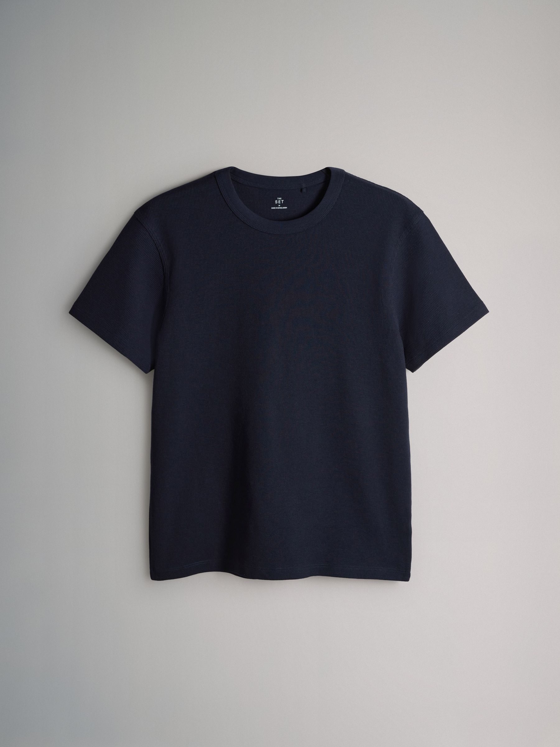 4 Pack Regular Fit Crew Neck Waffle TShirts Blue/White - Image 2 of 6