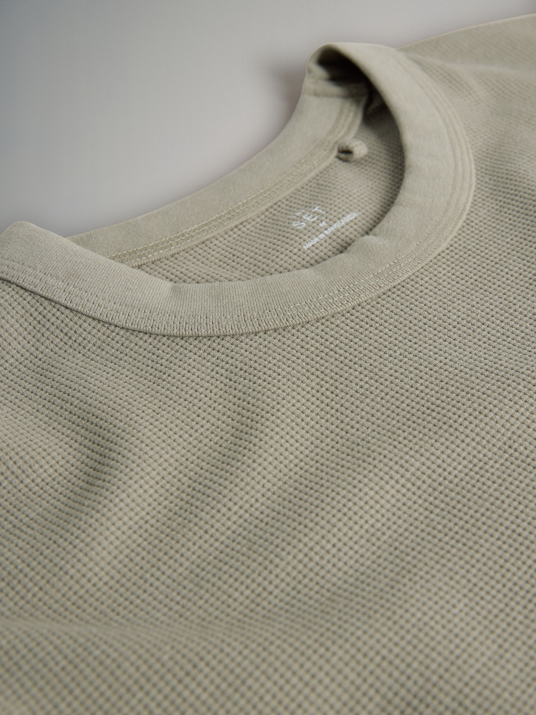 4 Pack Regular Fit Crew Neck Waffle TShirts Charcoal Grey - Image 6 of 6