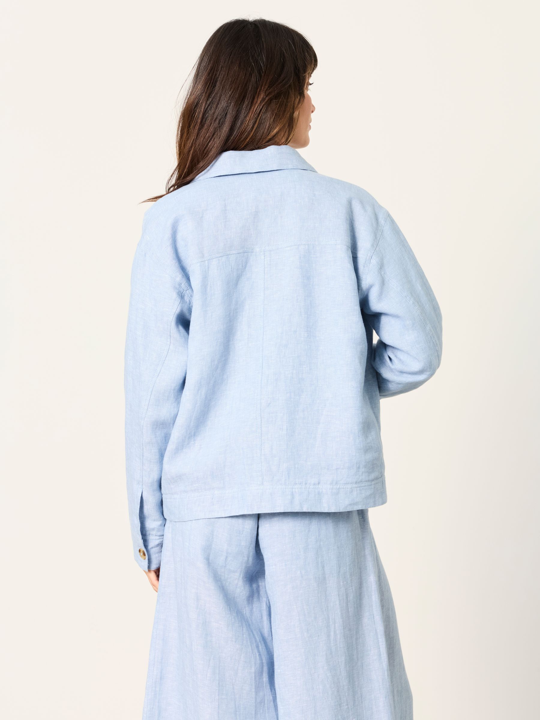 Darcy Blue Regular Linen Jacket - Image 2 of 6