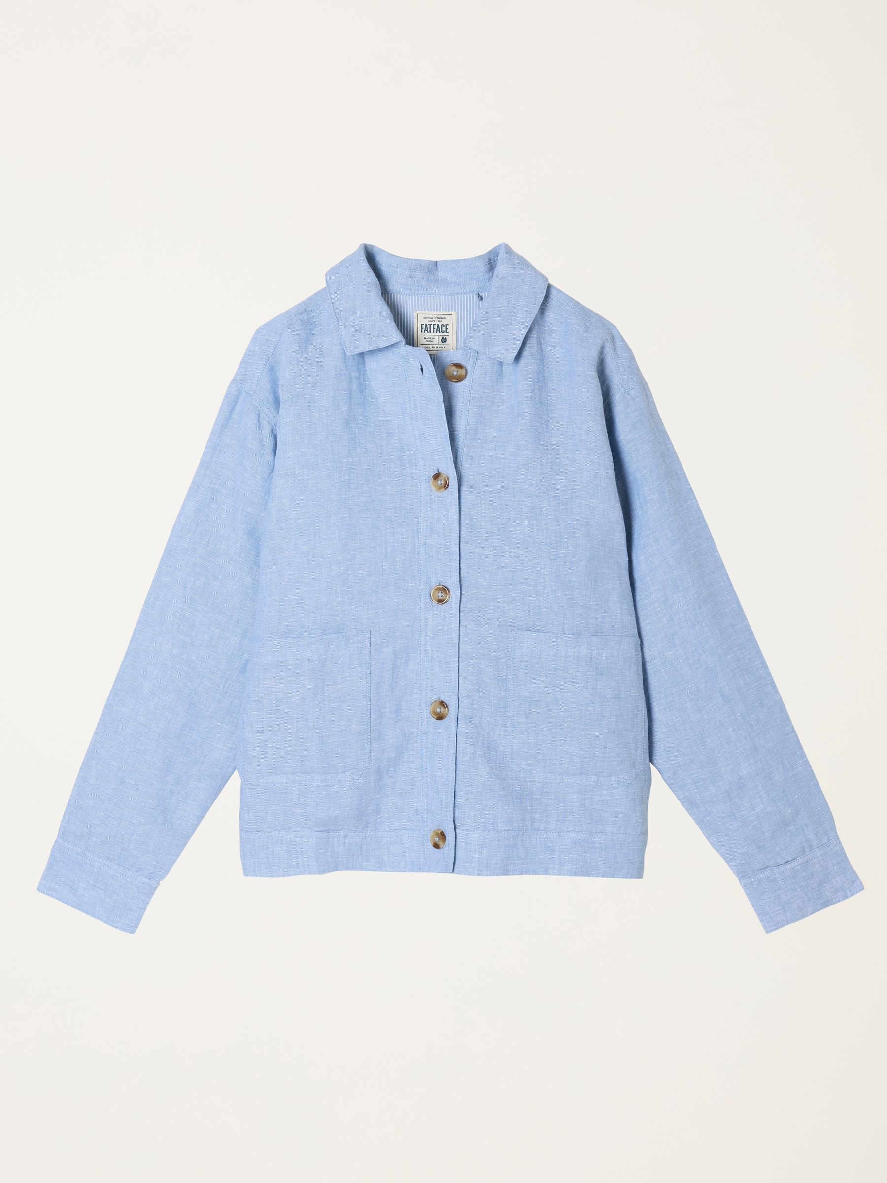 Darcy Blue Regular Linen Jacket - Image 7 of 7