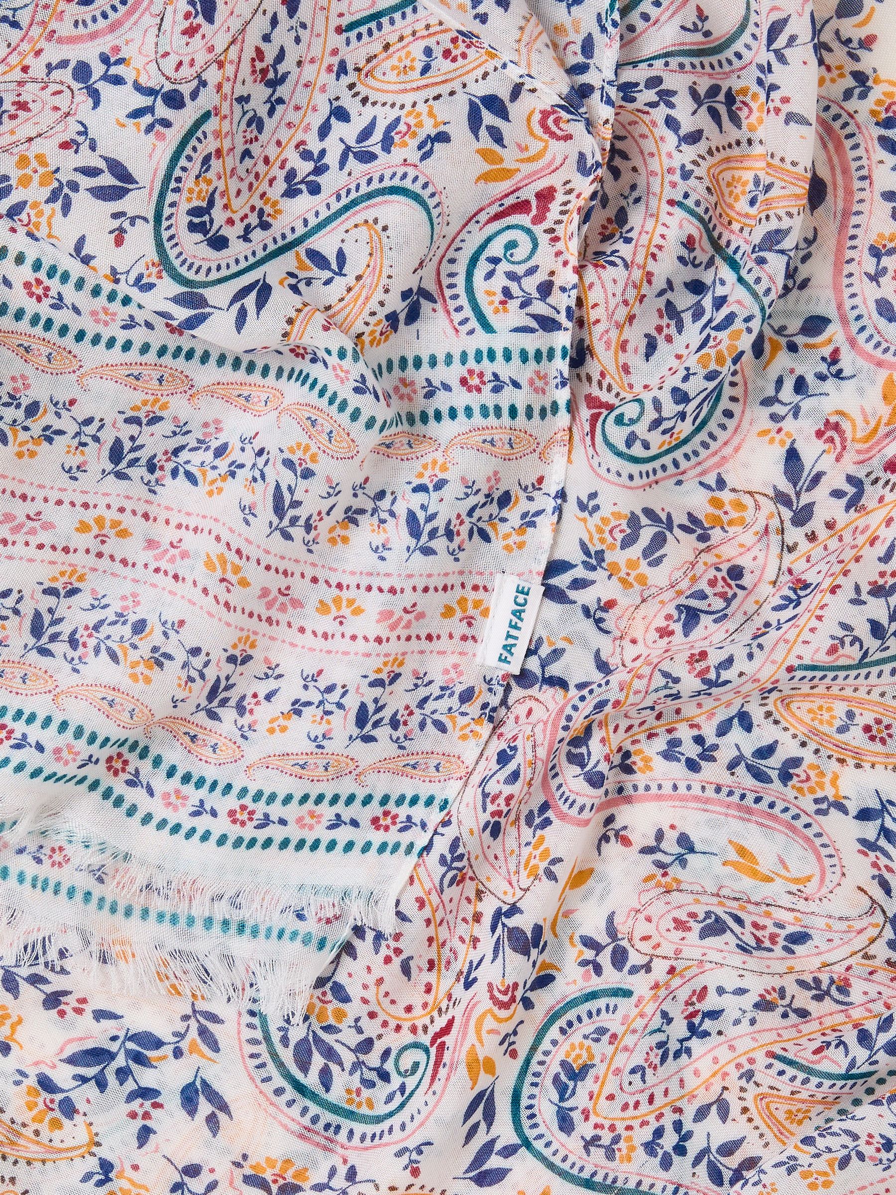 Ivory Paisley Printed Lightweight Scarf - Image 4 of 4