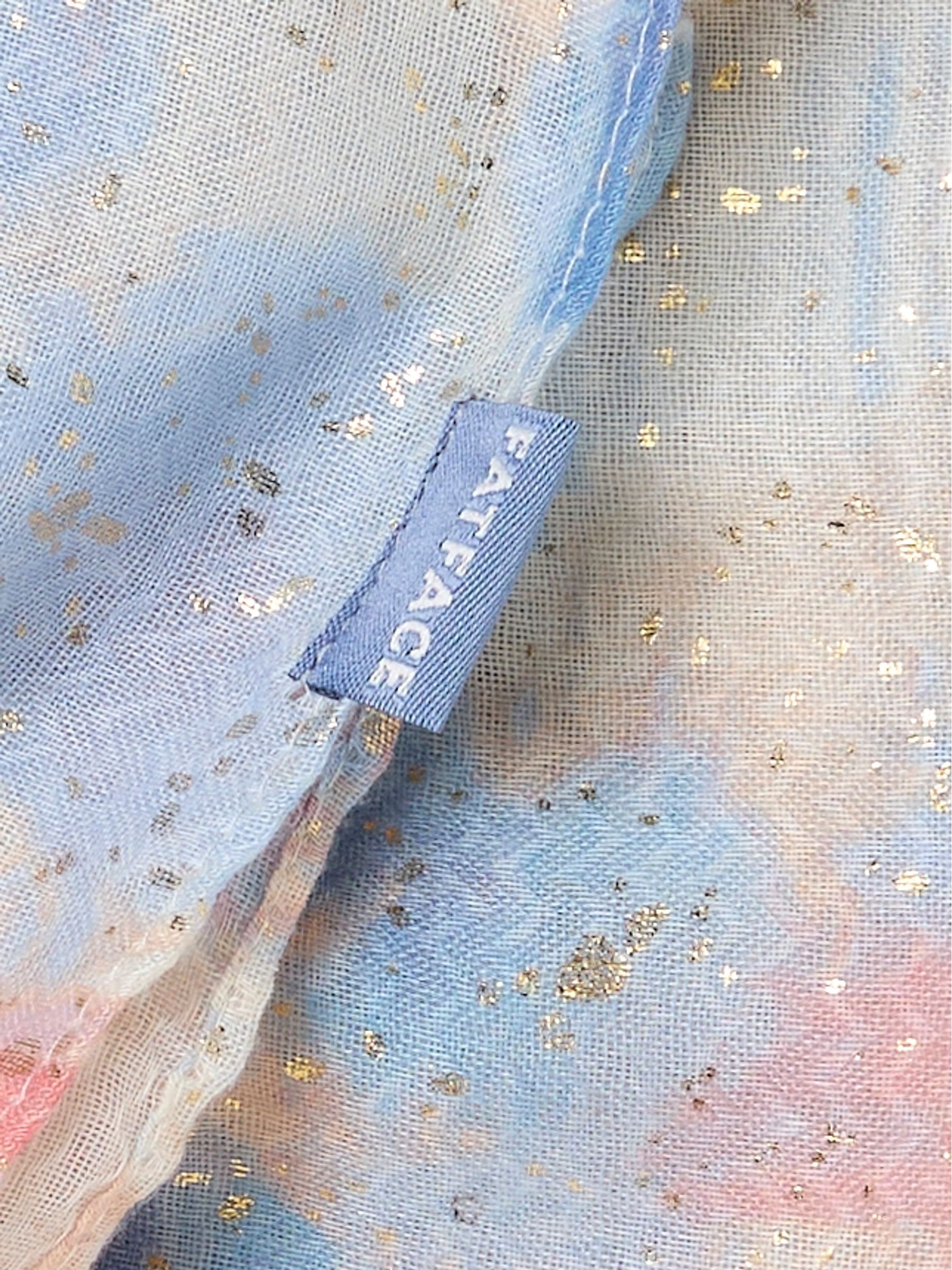 Blue Abstract Foil Printed Lightweight Scarf - Image 3 of 4