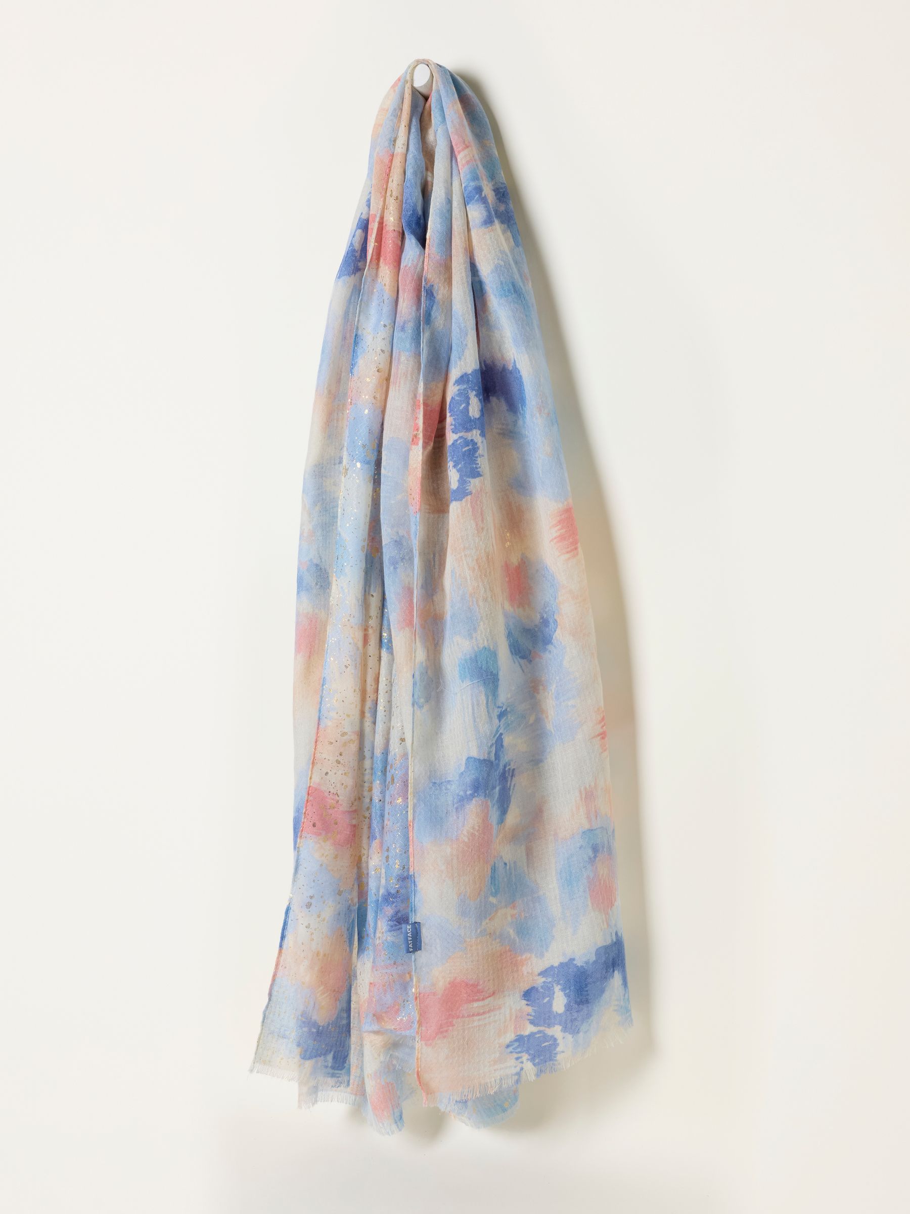 Blue Abstract Foil Printed Lightweight Scarf - Image 4 of 4