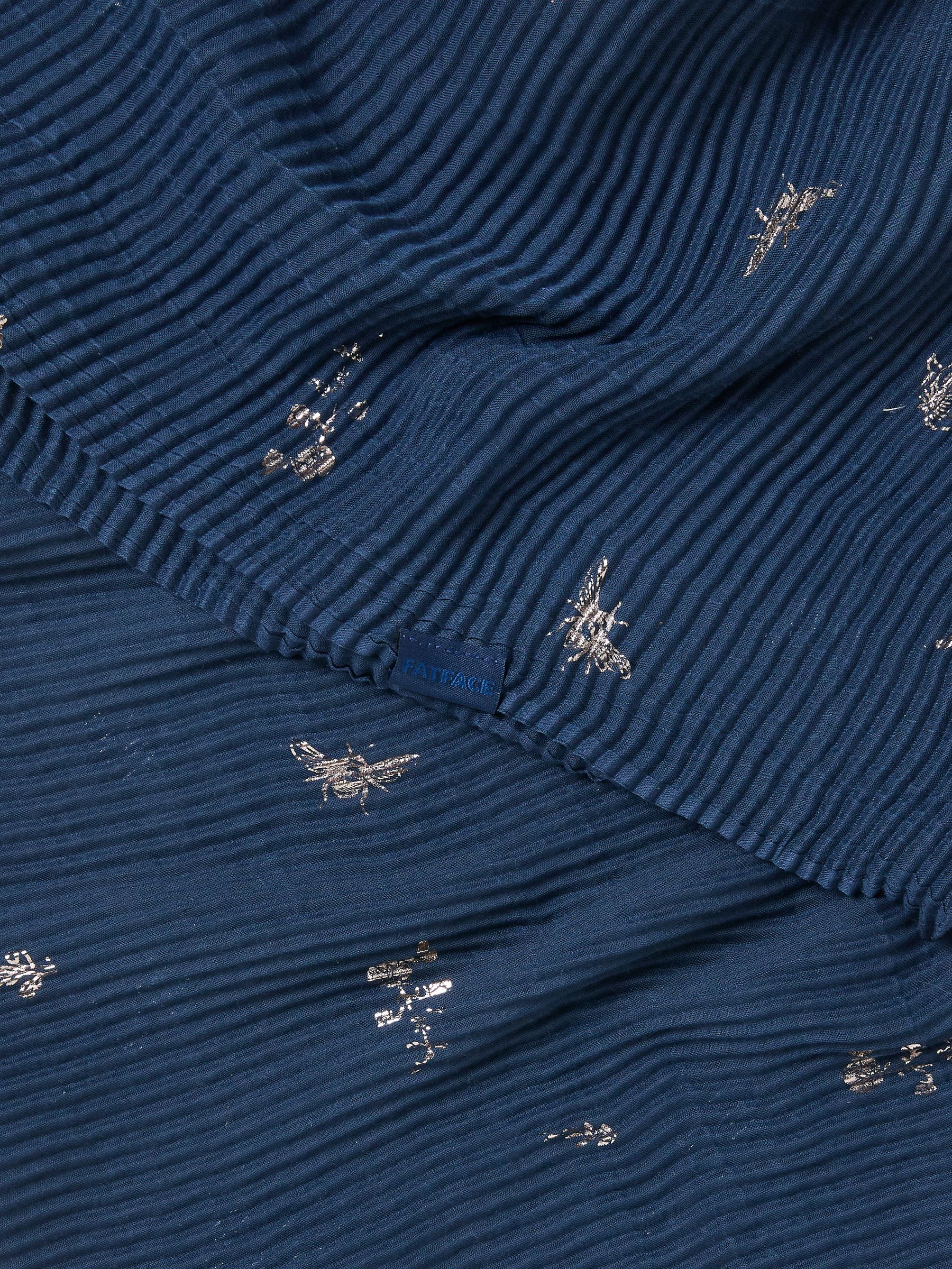 Navy Blue Foil Printed Crinkle Scarf - Image 2 of 2 Navy Blue Foil Printed Crinkle Scarf - Image 2 of 2