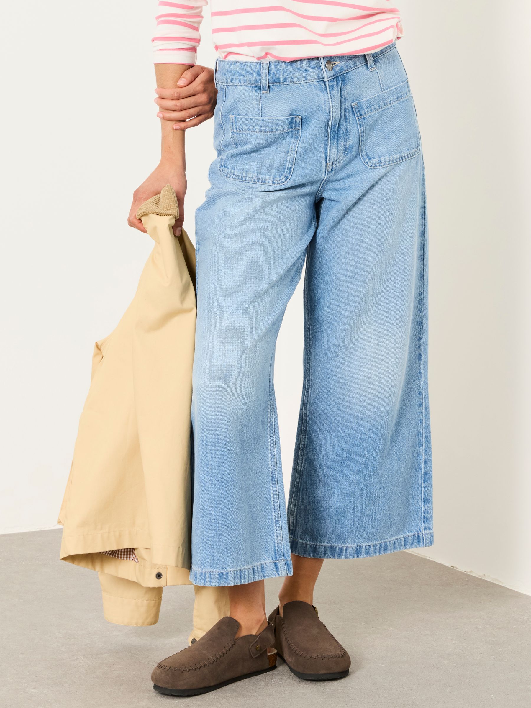 Hettie Light Blue Wide Leg Crop Jeans - Image 1 of 6