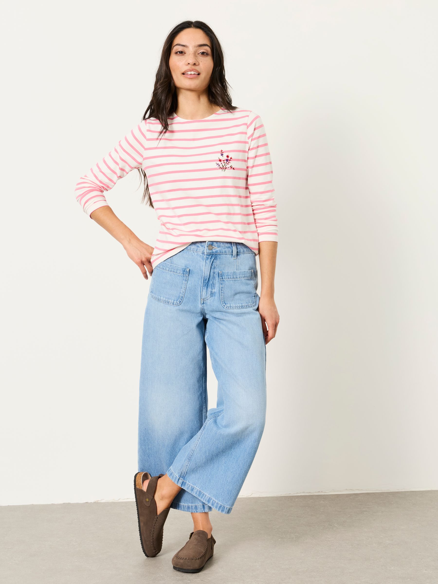 Hettie Light Blue Wide Leg Crop Jeans - Image 4 of 6