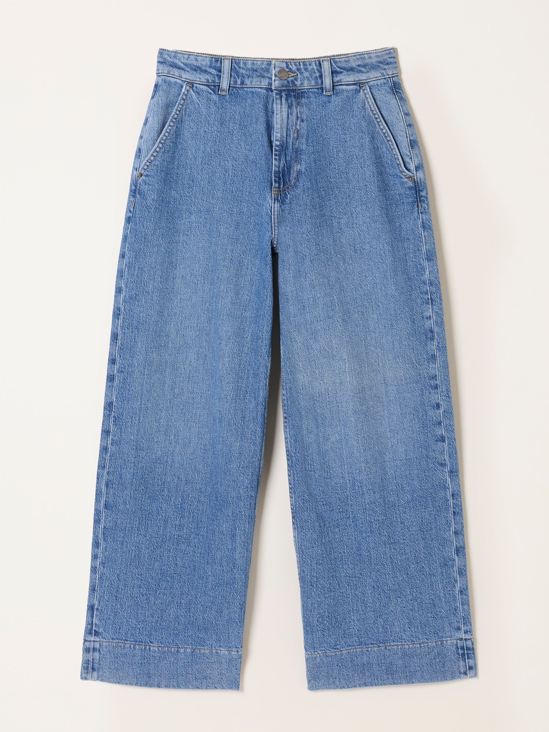 Hove Bright Blue Wide Leg Crop Jeans - Image 6 of 6