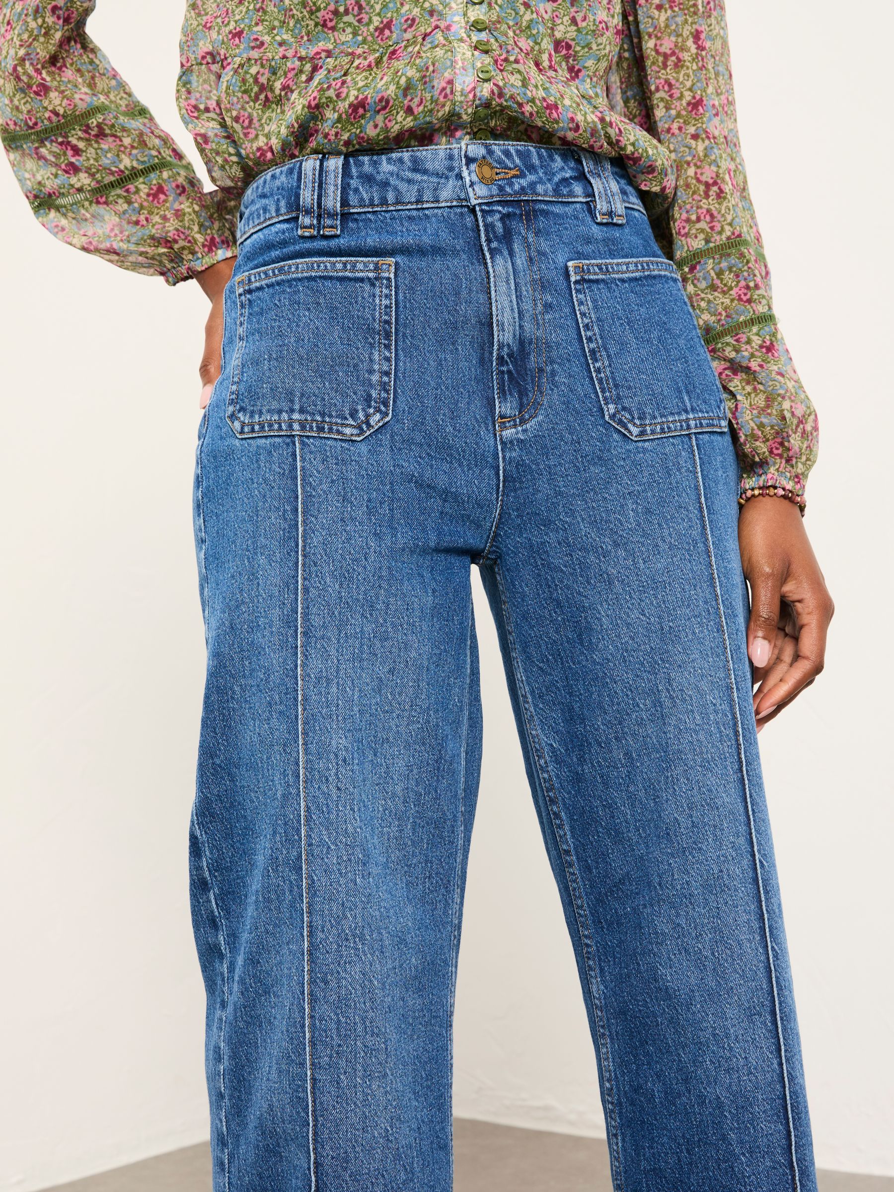 Blue Denim Patch Pocket Flare - Image 4 of 6