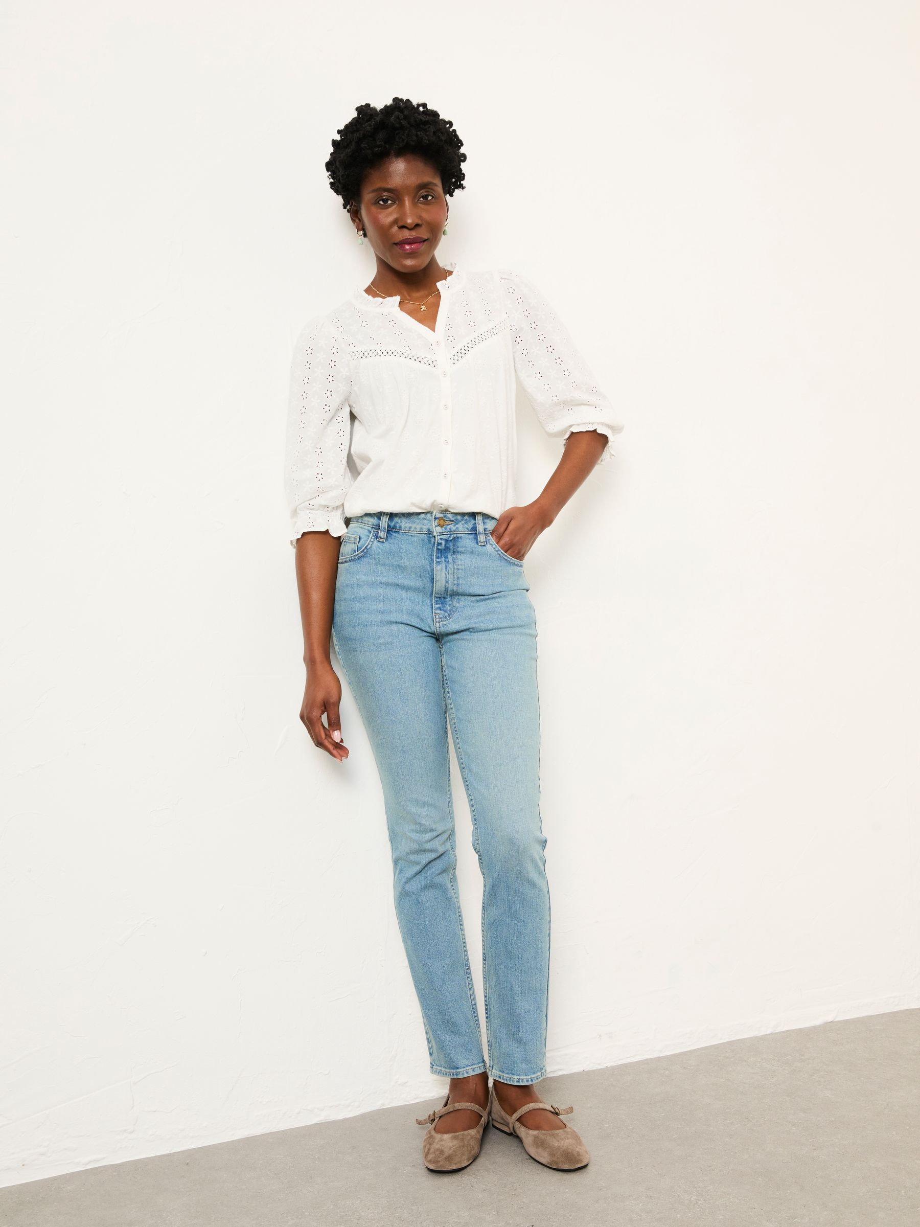 Shenley Bleach Denim Slim Jeans | FatFace USA