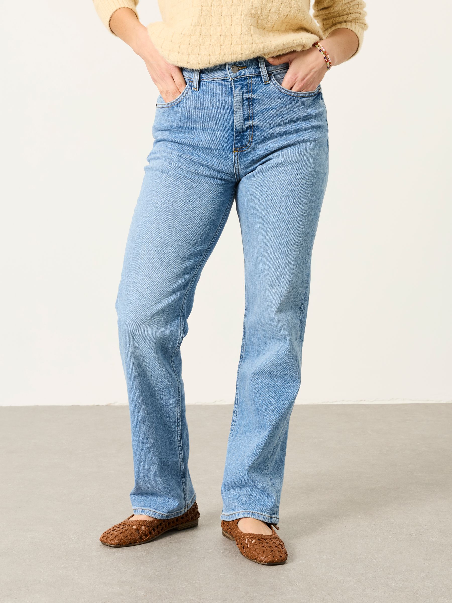 Carmel Bleach Denim Comfort Straight Jeans - Image 1 of 5