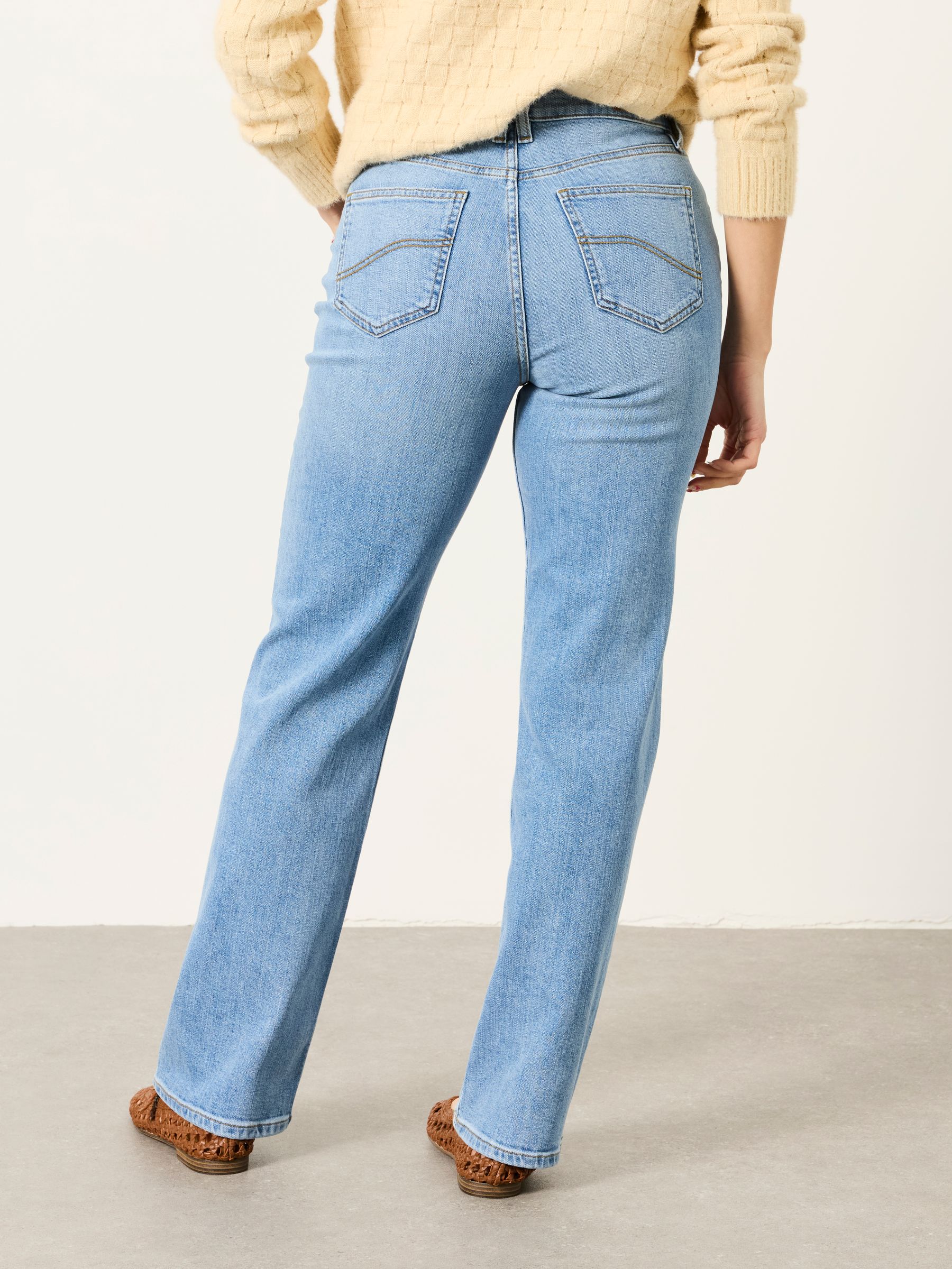 Carmel Bleach Denim Comfort Straight Jeans | FatFace