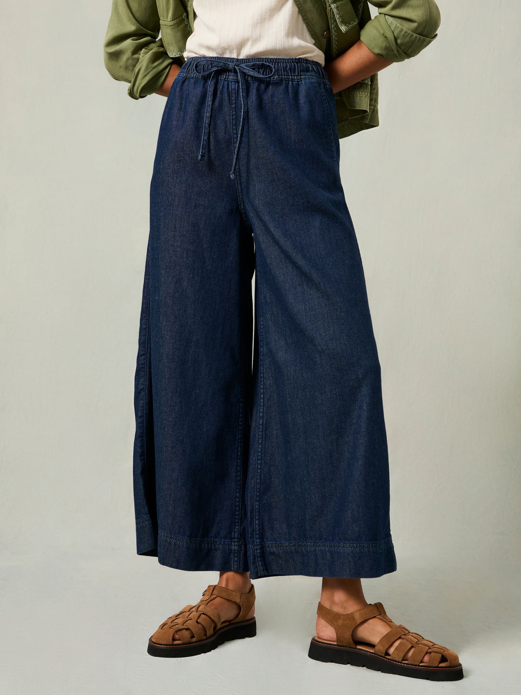 Connie Rinse Wash Wide Leg Culotte - Image 1 of 8