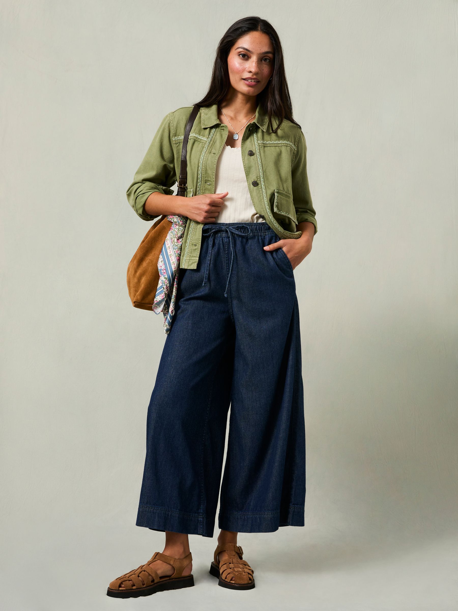 Connie Rinse Wash Wide Leg Culotte - Image 3 of 8