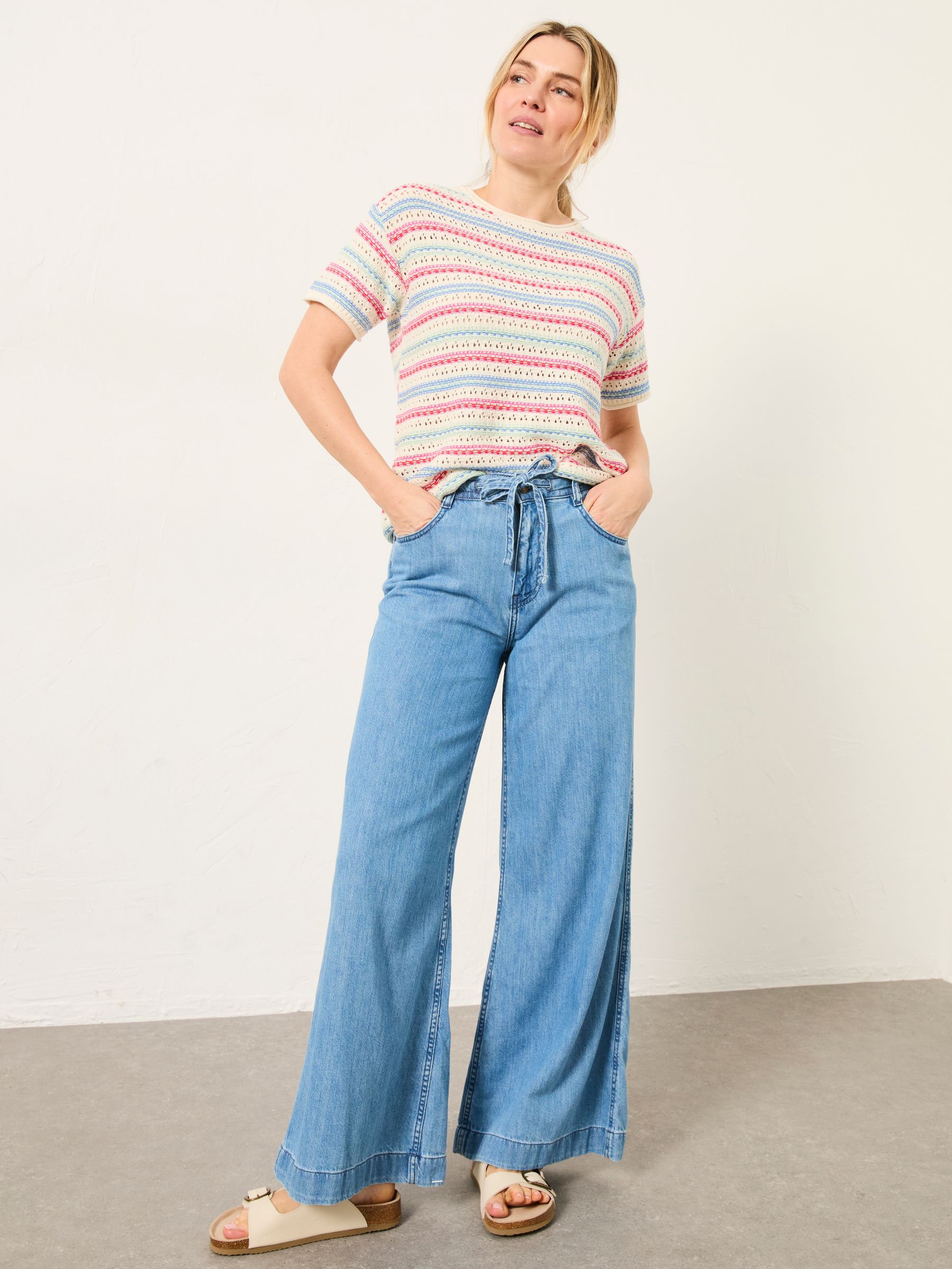 Amberley Blue Denim Wide Leg Jeans - Image 3 of 7
