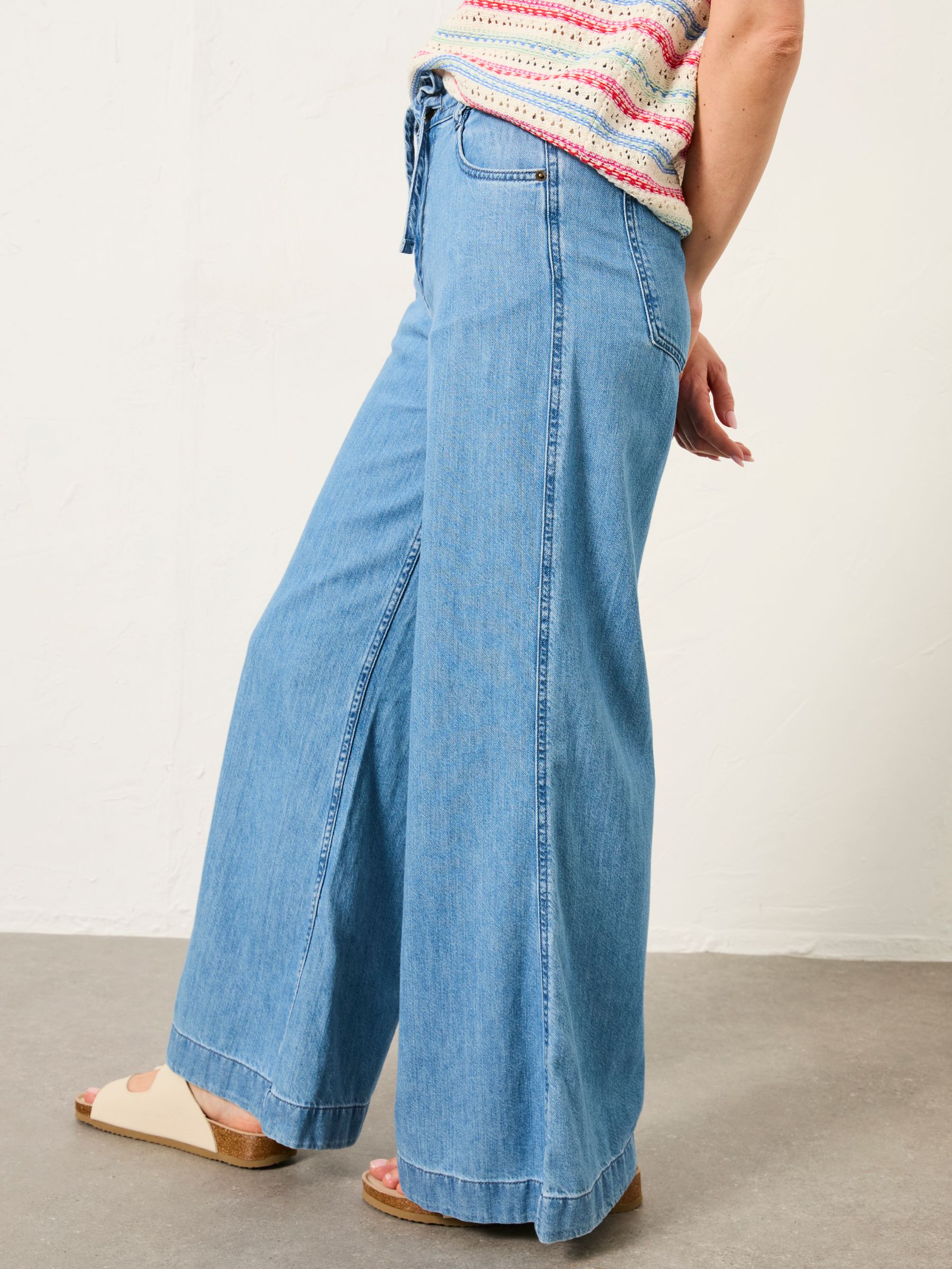 Amberley Blue Denim Wide Leg Jeans | FatFace USA