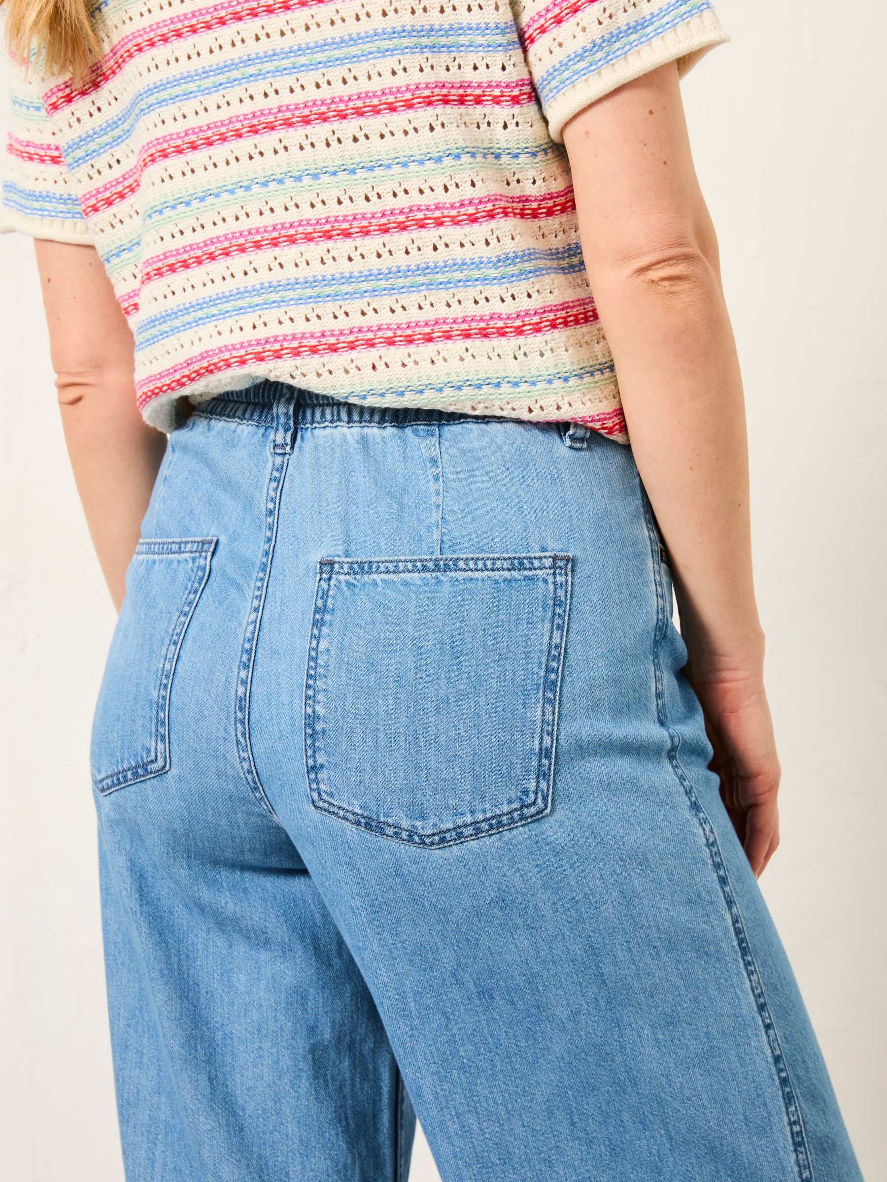 Amberley Blue Denim Wide Leg Jeans - Image 5 of 7