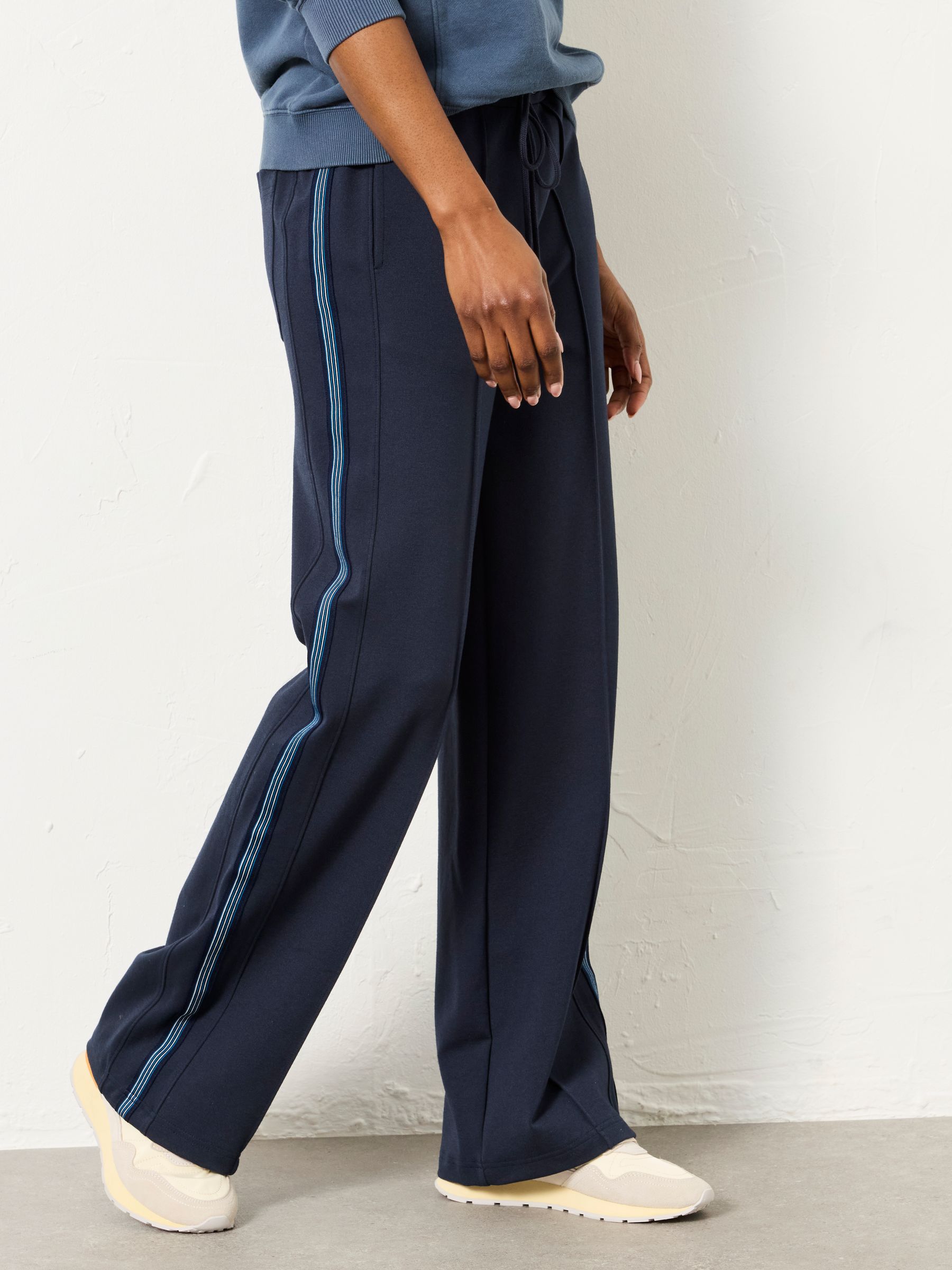 Ely Navy Ponte Wide Leg Trouser | FatFace USA