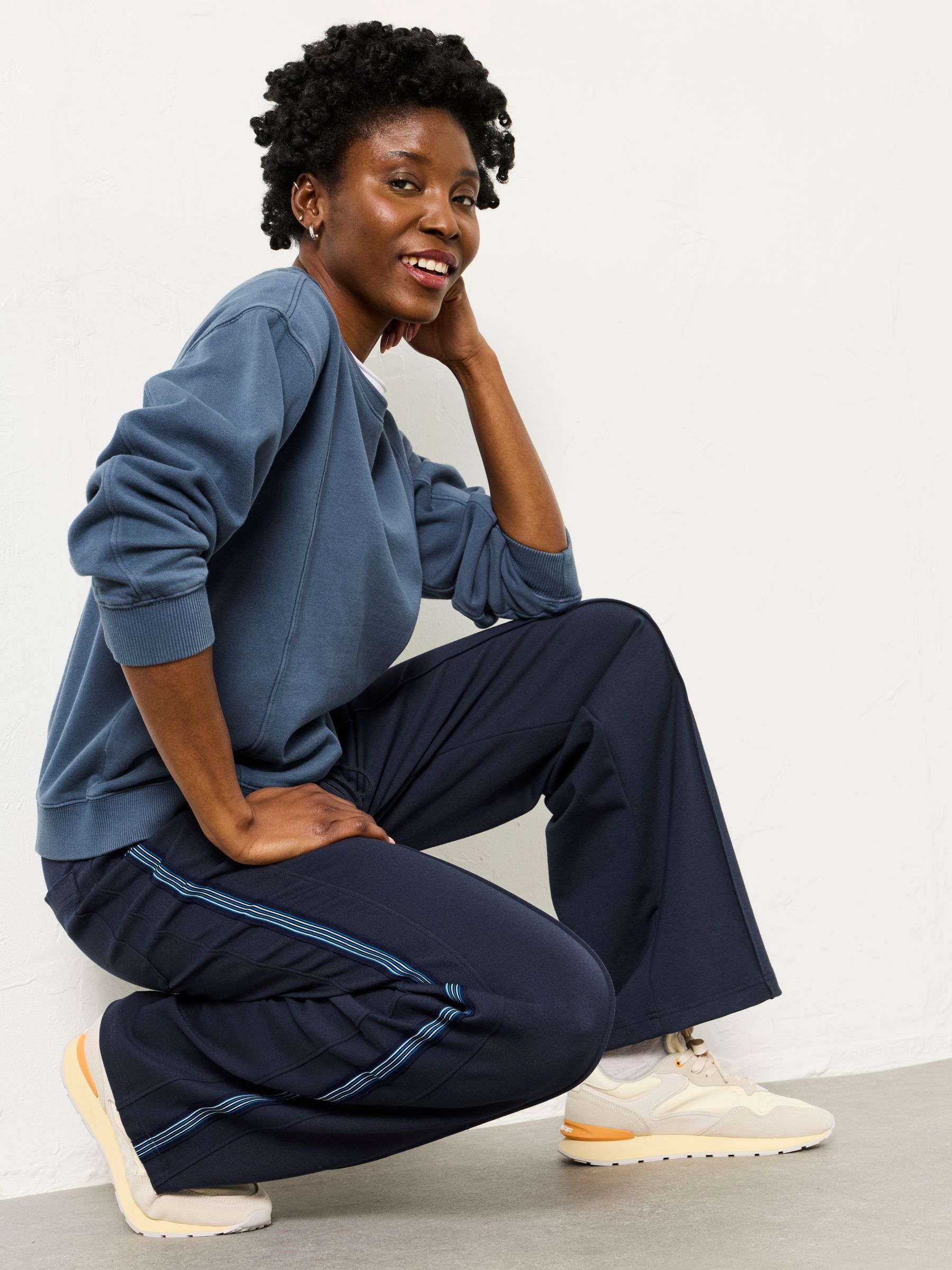 Navy Ponte Wide Leg Trouser - Image 4 of 6