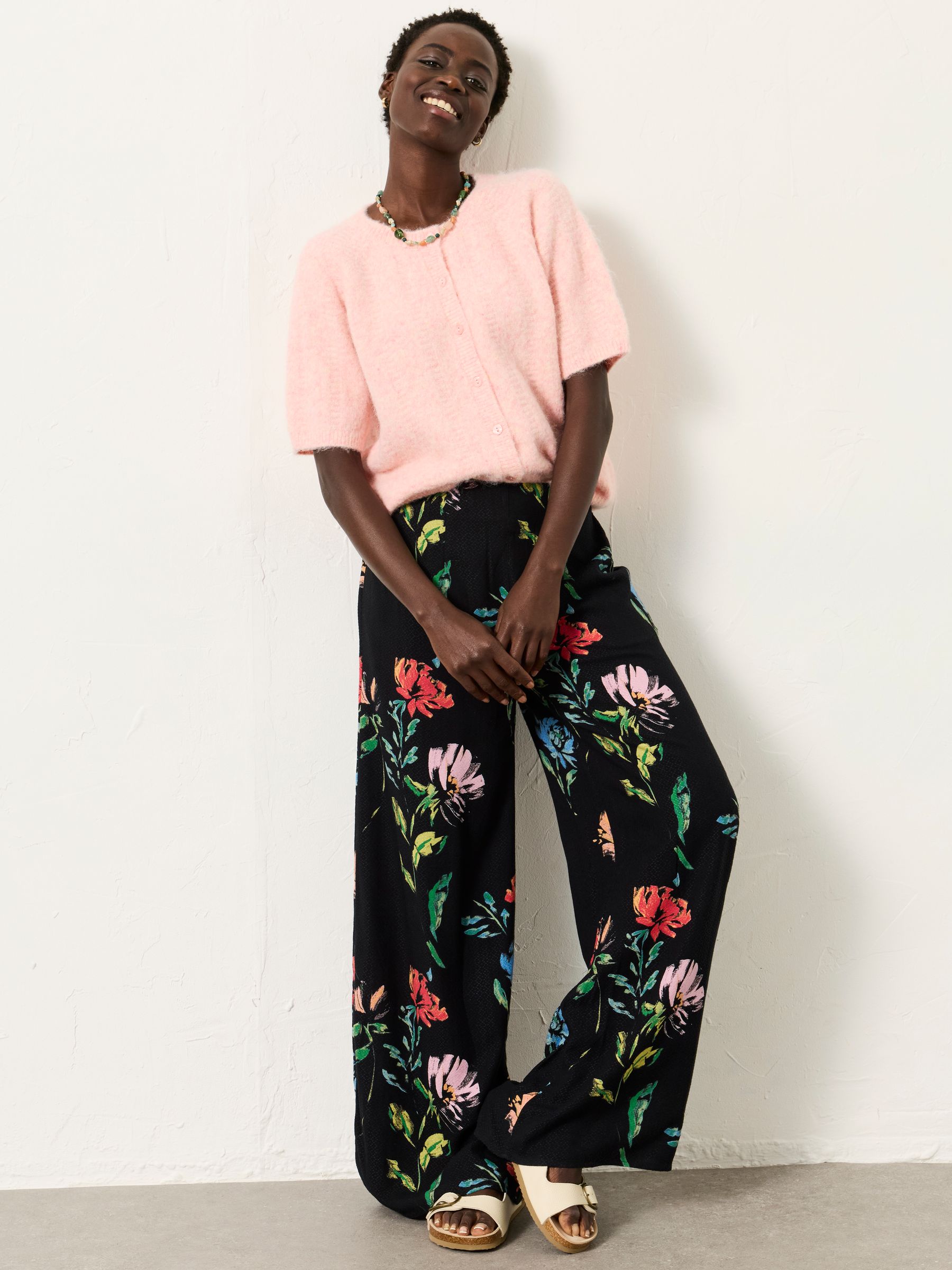 Zelda Painted Floral Wide Leg Trouser | FatFace USA