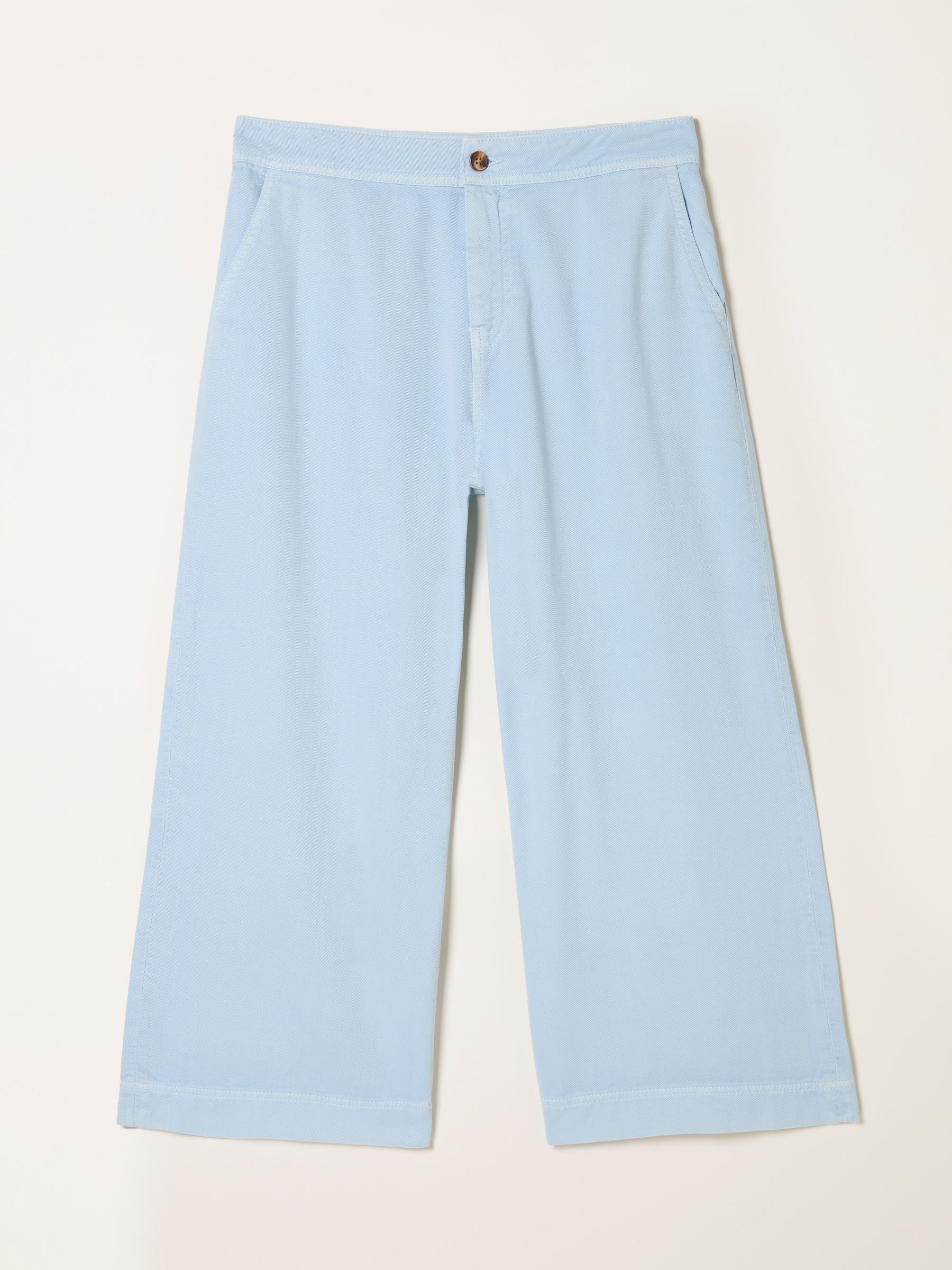 Hove Light Blue Wide Leg Cropped Trousers - Image 6 of 6