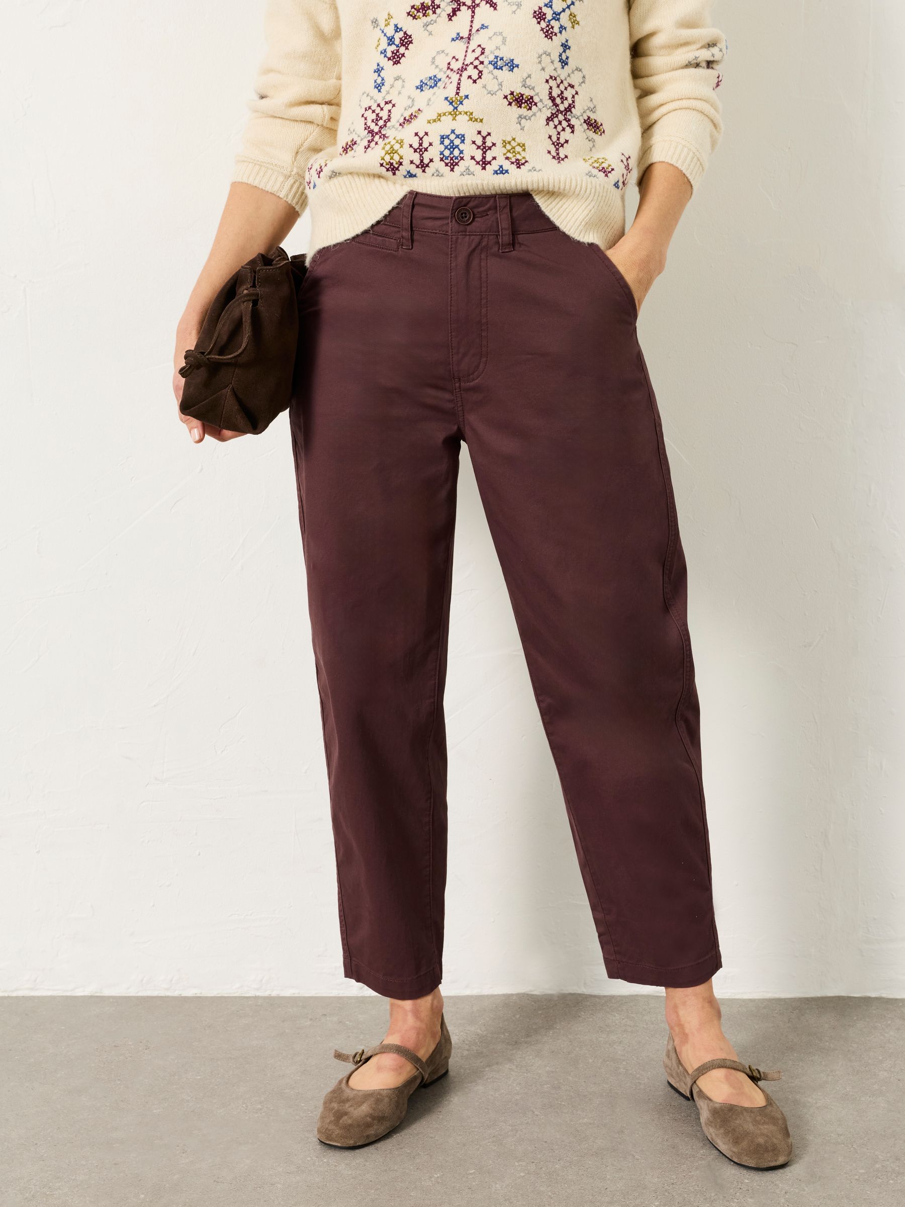 Blazey Plum Purple Tapered Chino Trouser - Image 1 of 6
