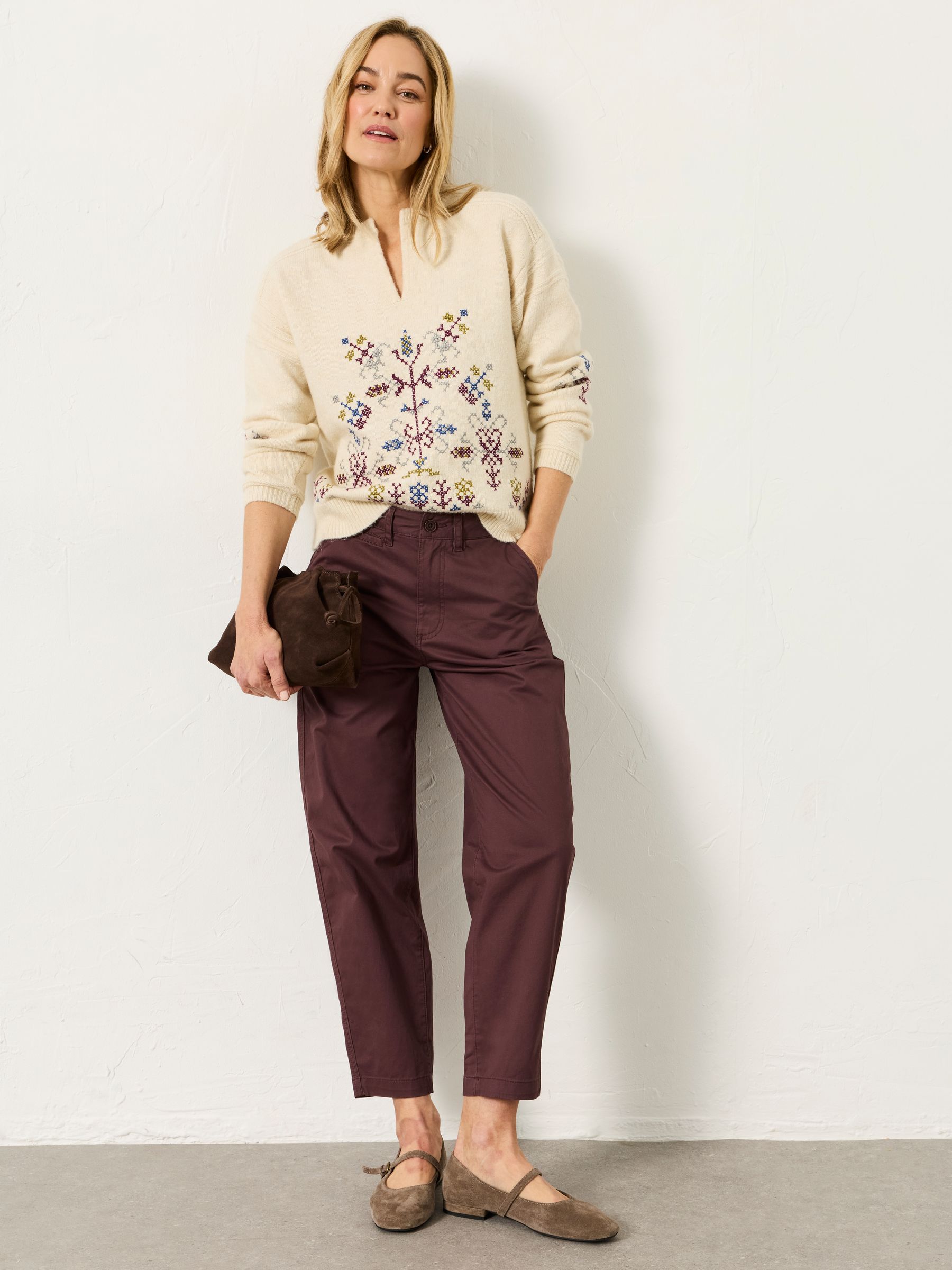 Blazey Plum Purple Tapered Chino Trouser - Image 3 of 6