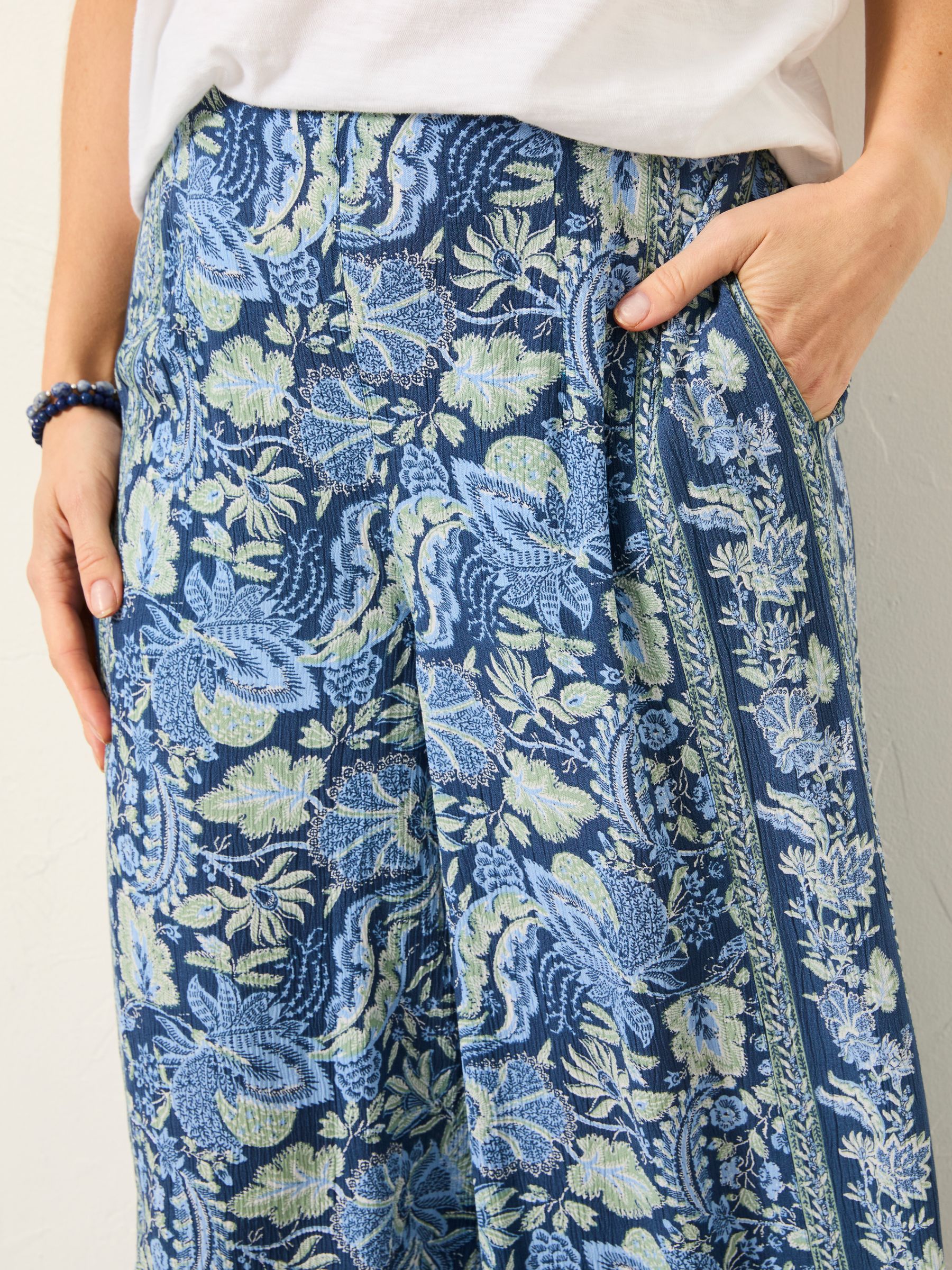 Ines Woodblock Bloom Wide Leg Trousers - Image 3 of 6