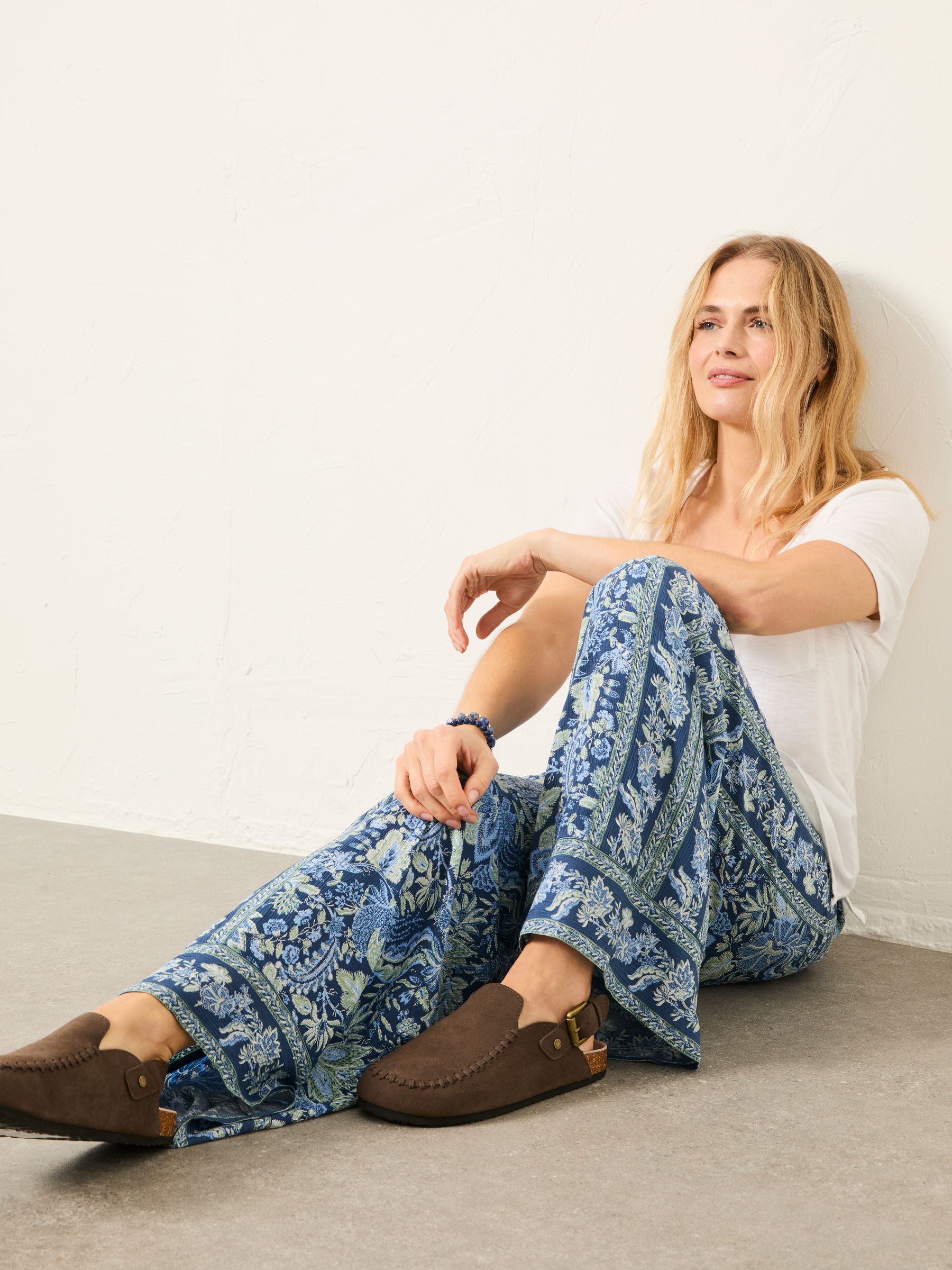 Ines Woodblock Bloom Wide Leg Trousers - Image 5 of 6