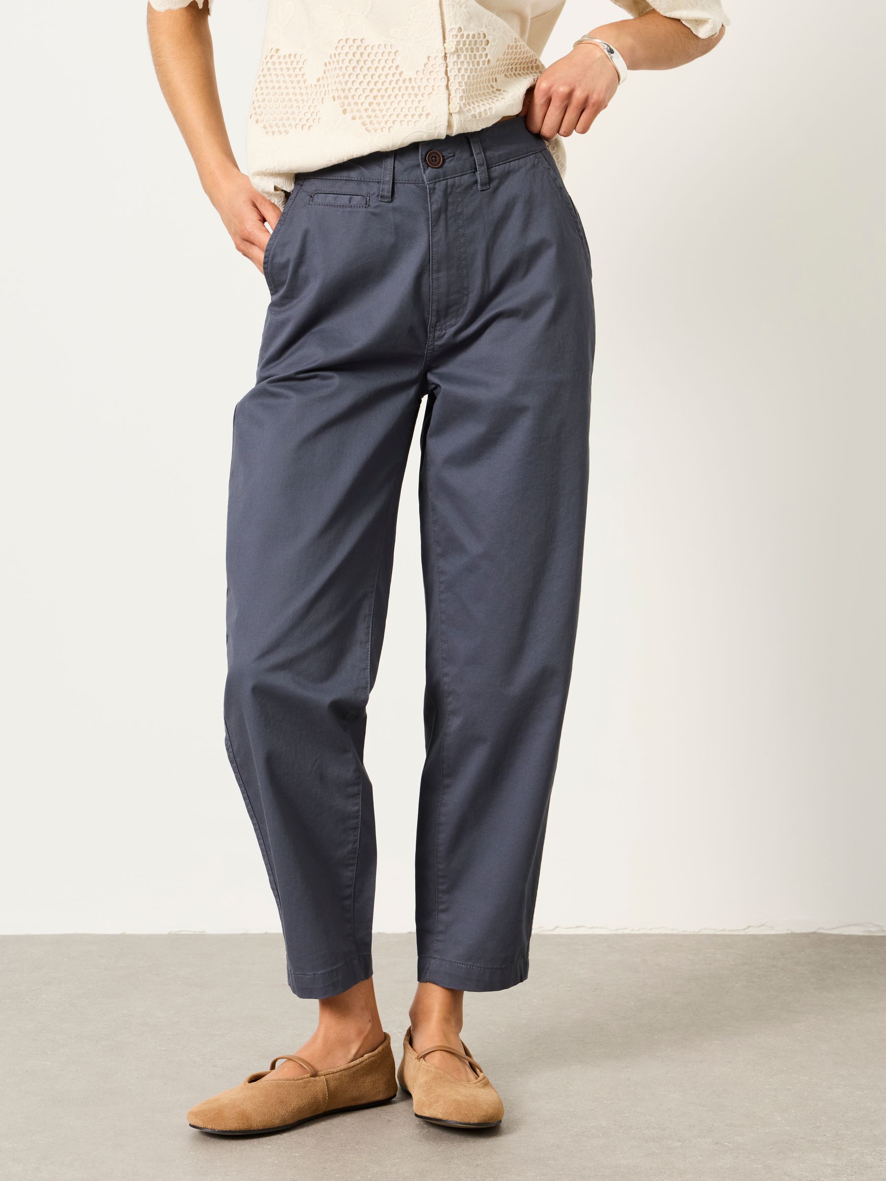 Blazey Slate Grey Tapered Chino Trousers | FatFace USA