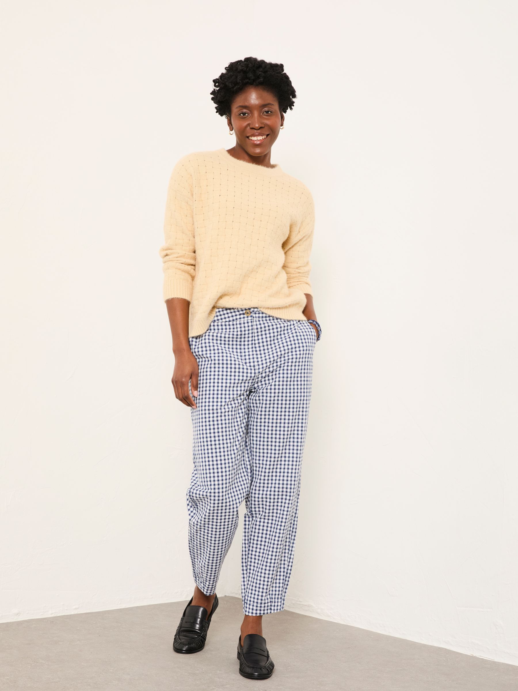 Blue Gingham Tapered Trouser - Image 3 of 6