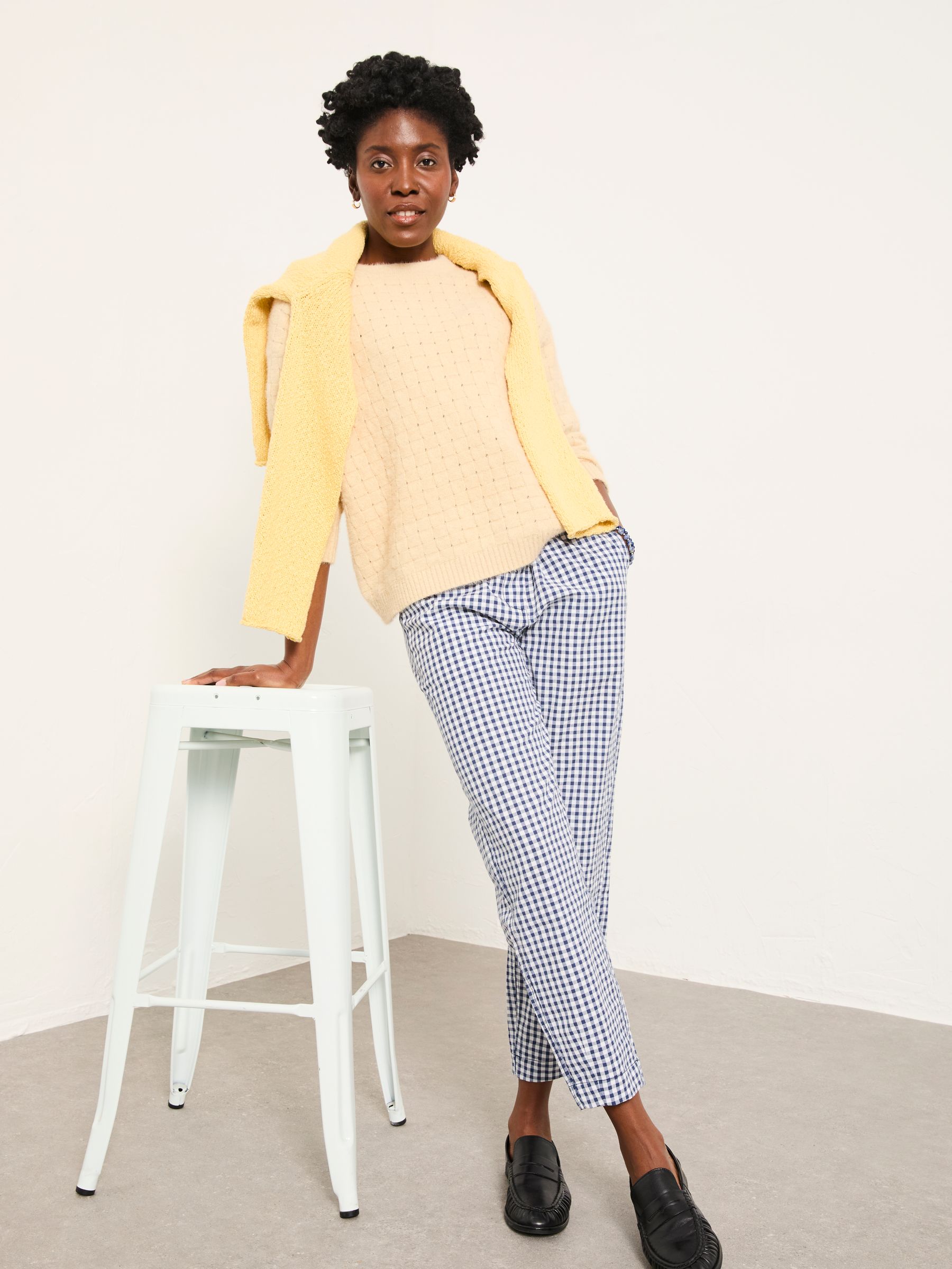 Blue Gingham Tapered Trouser - Image 5 of 6