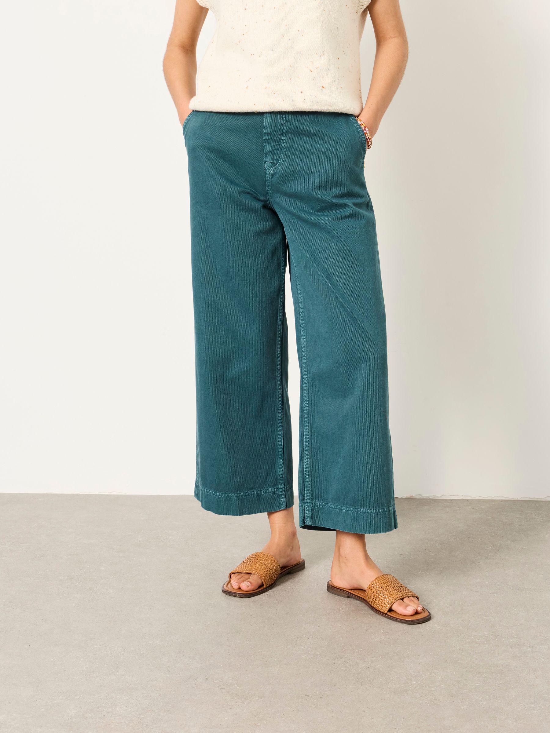 Wide Leg Cropped Trousers