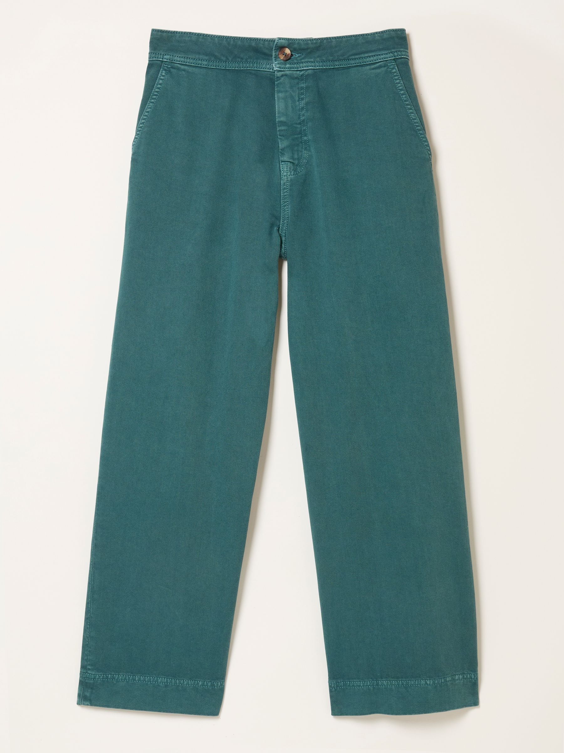 Teal Blue Wide Leg Cropped Trousers - Image 6 of 6