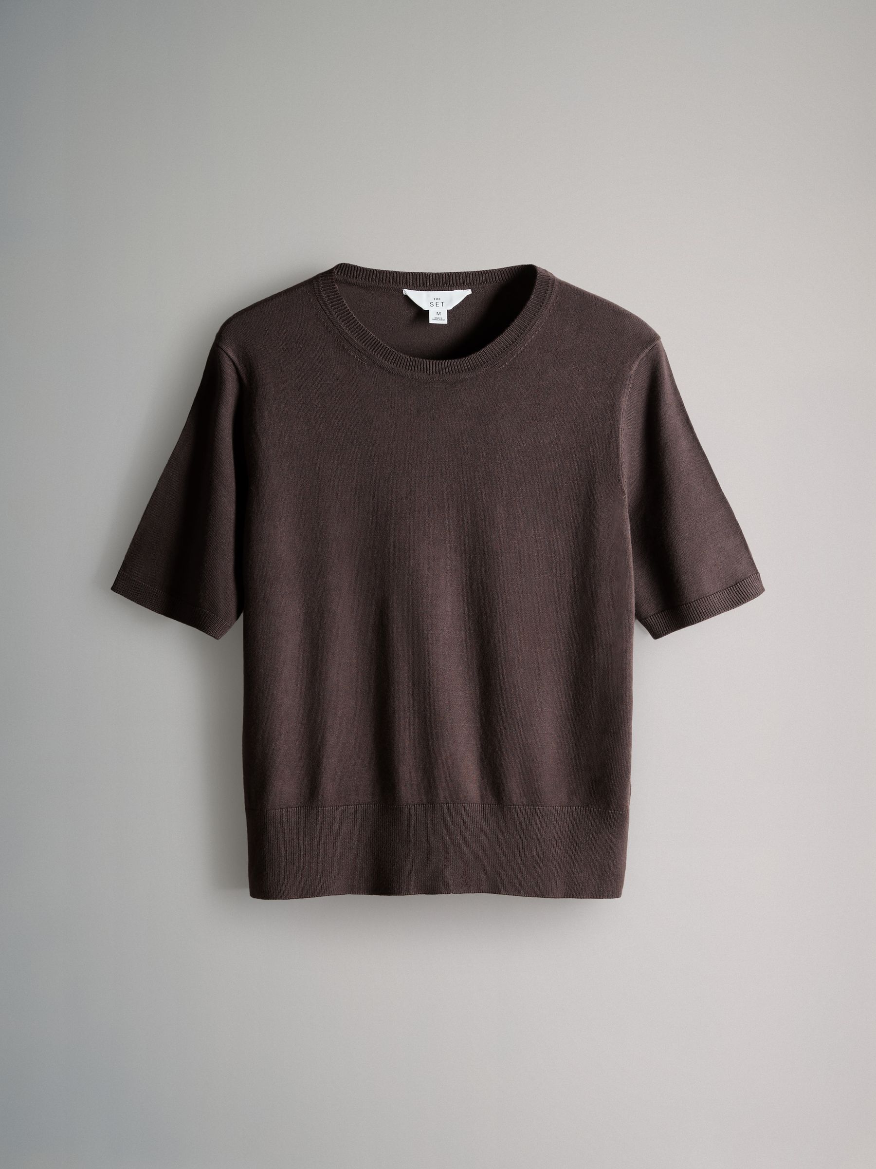 Plum/Dark Pink/Brown Fine Knit T-Shirts 3 Pack - Image 5 of 6