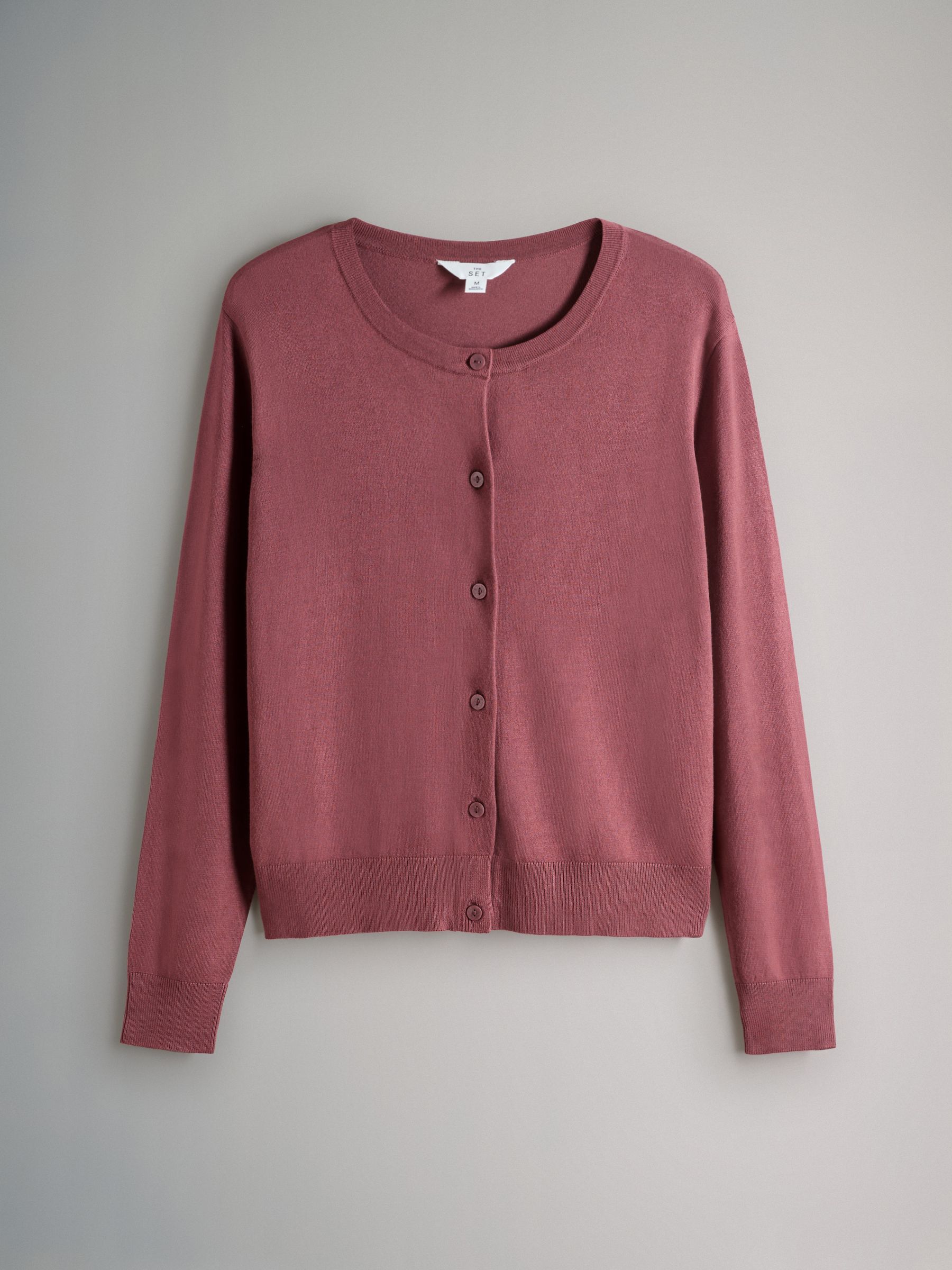 Plum/Dark Pink/Brown Fine Knit Button Through Cardigans 3 Pack - Image 4 of 6