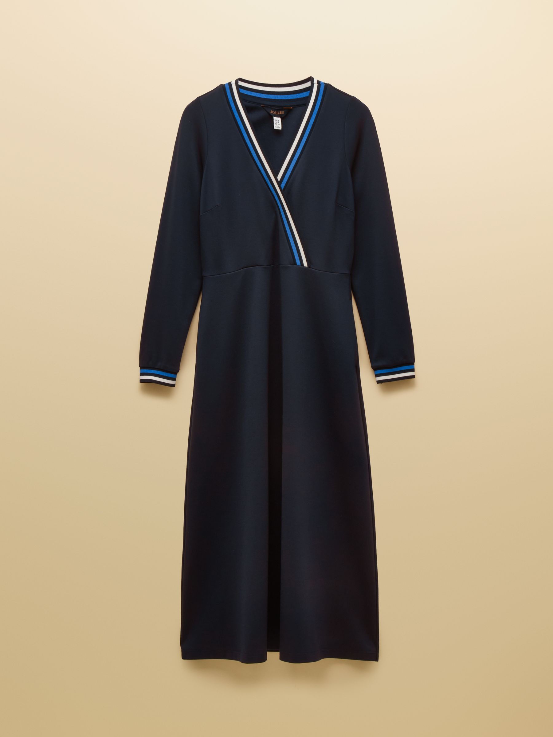 Dulcie Navy Long Sleeve Ponte Wrap Midi Dress - Image 7 of 7