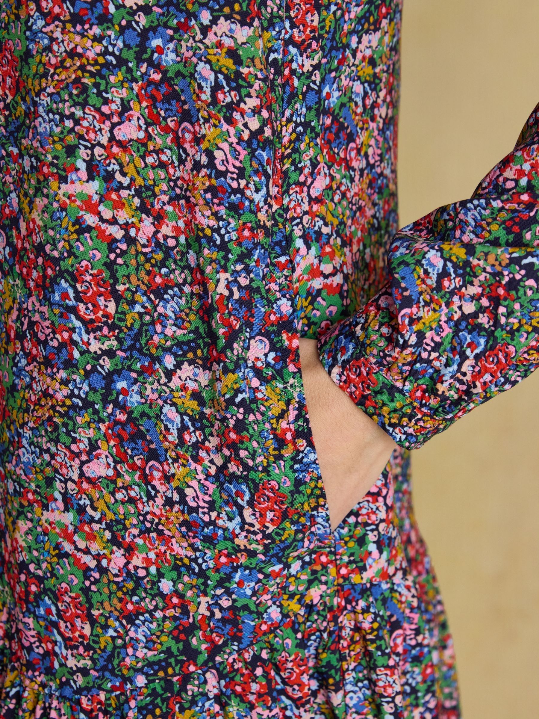 Scarlet Navy Ditsy V-Neck Dress with Dropped Waist - Image 4 of 7