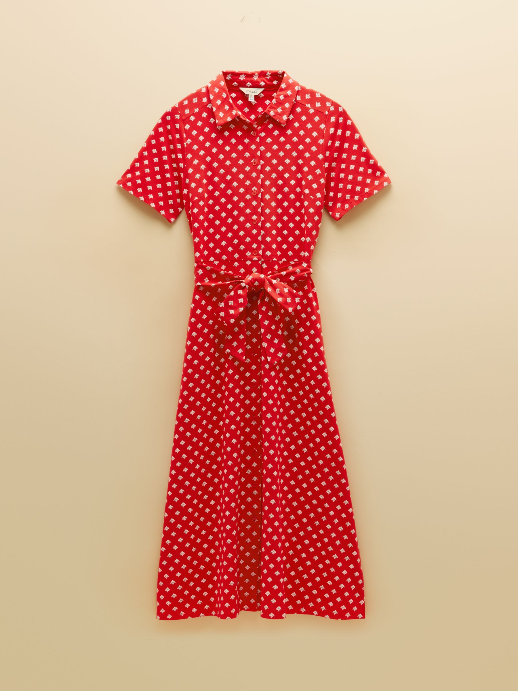 Sabrina Red Foulard Midi Shirt Dress - Image 7 of 7 Sabrina Red Foulard Midi Shirt Dress - Image 7 of 7