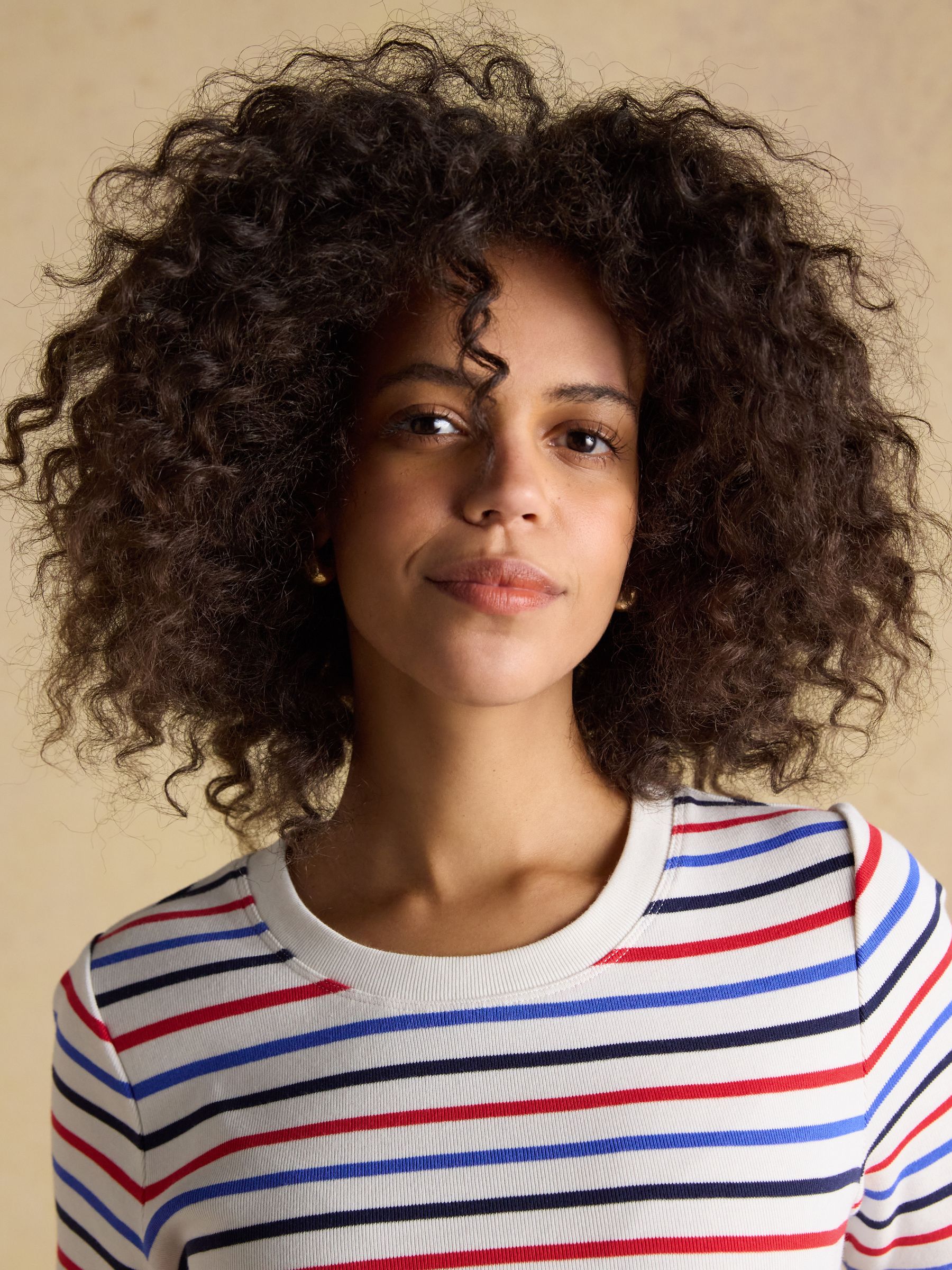 Annabelle Red & Blue Striped Jersey Knot Midi Dress - Image 3 of 7