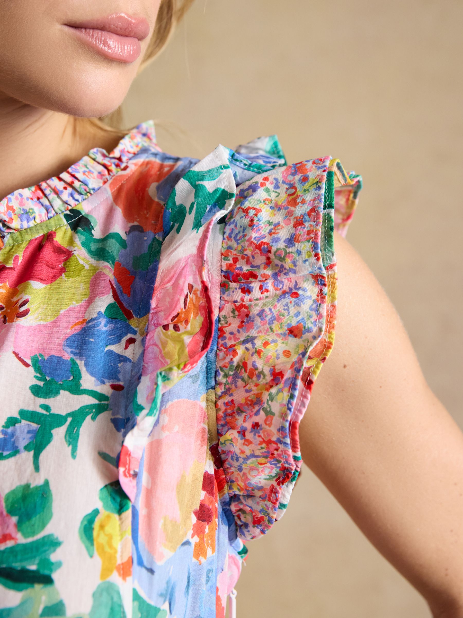 Samantha Multi/White Floral Woven Maxi Dress - Image 8 of 13