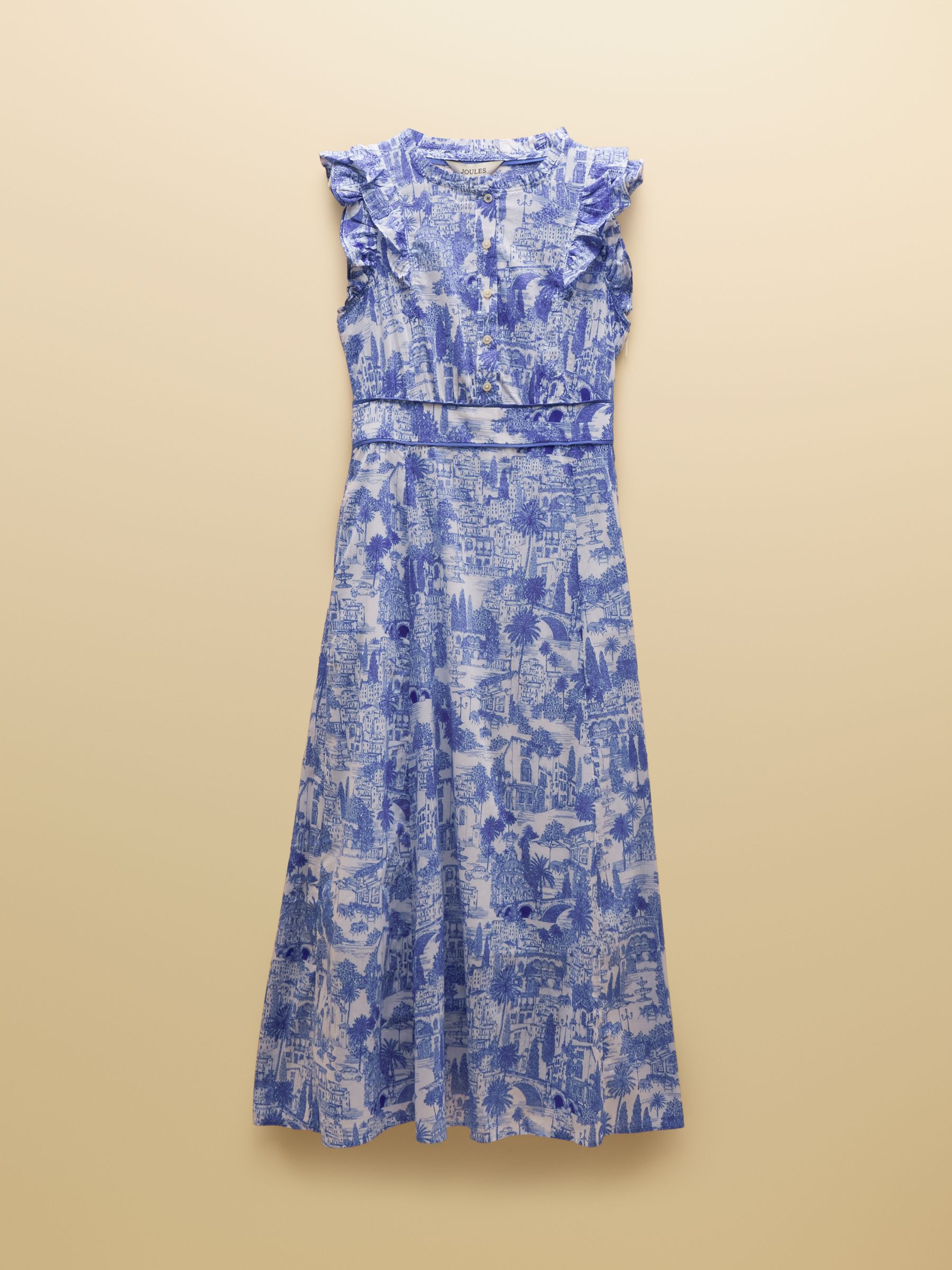 Samantha Blue/White Toile Woven Maxi Dress - Image 7 of 7