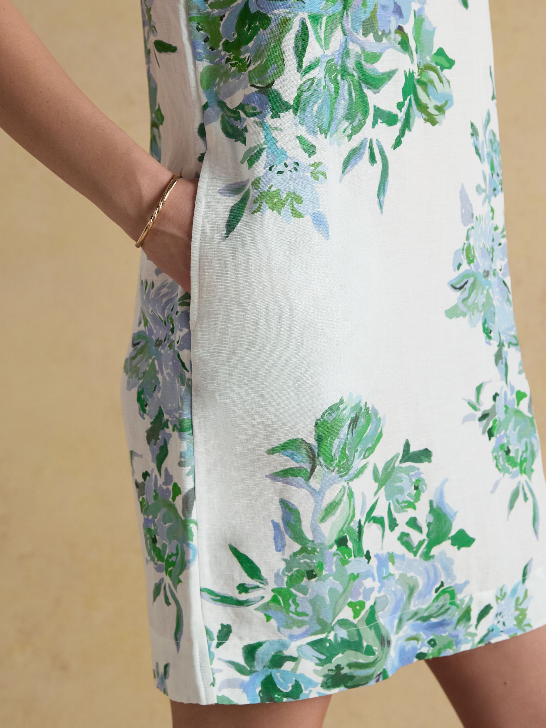 Delphine Blue Floral Shift Dress - Image 5 of 9