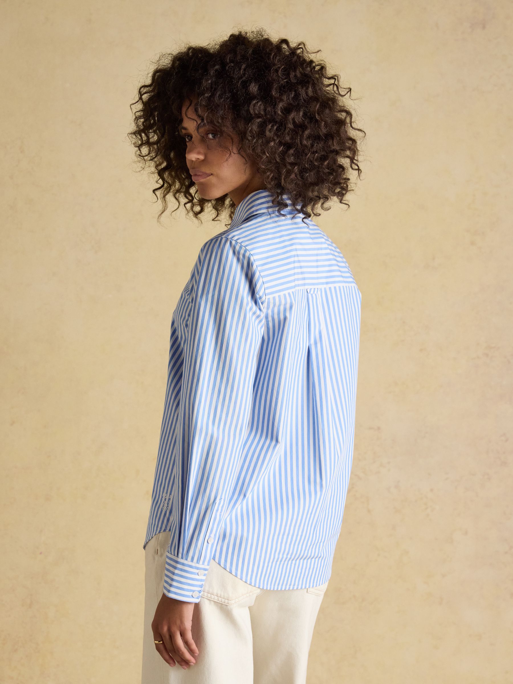 Classic Fit Blue Striped Poplin Shirt - Image 2 of 7