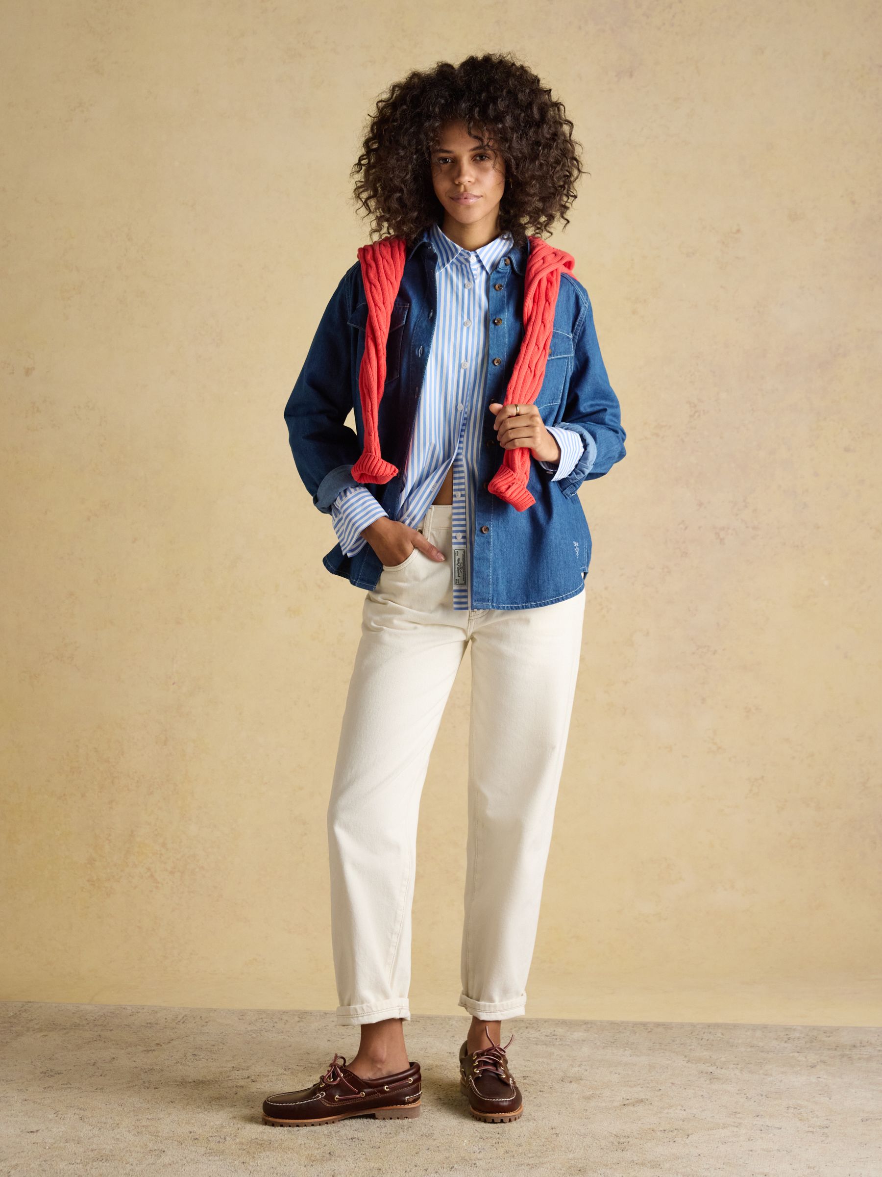 Classic Fit Blue Striped Poplin Shirt - Image 3 of 7