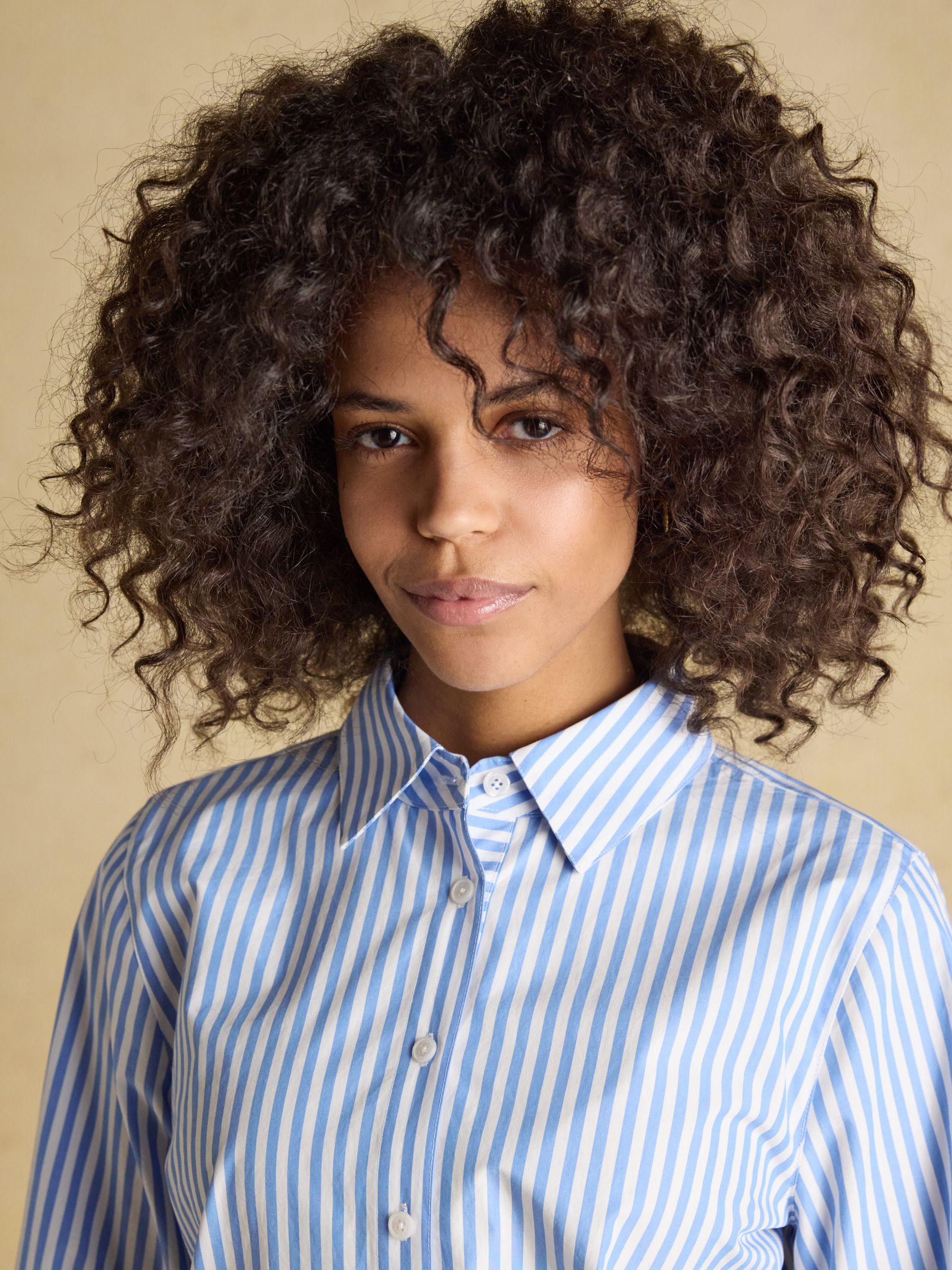 Classic Fit Blue Striped Poplin Shirt - Image 5 of 7