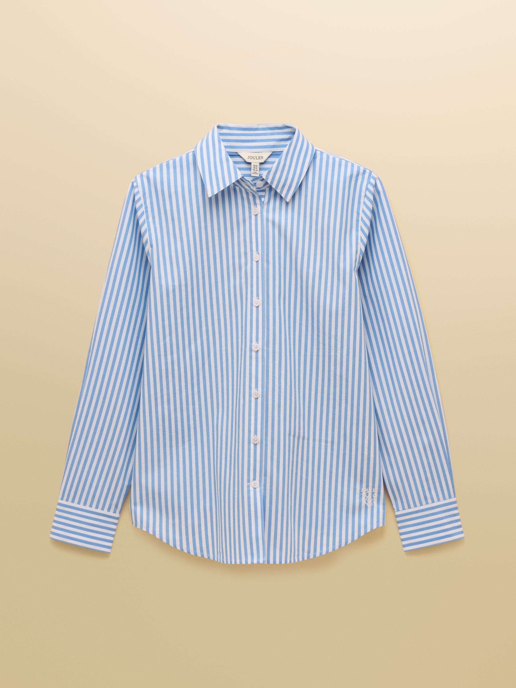 Classic Fit Blue Striped Poplin Shirt - Image 8 of 8